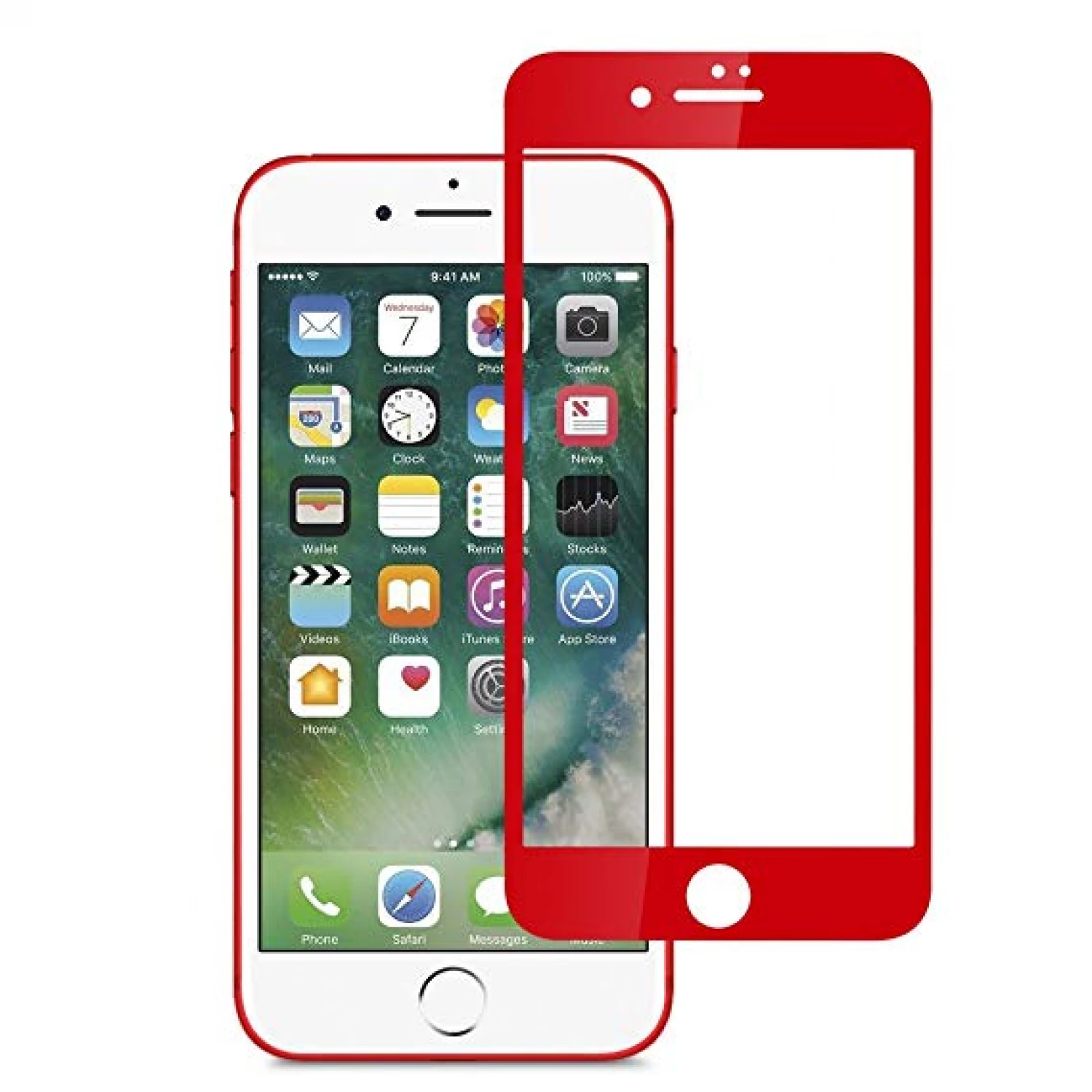 Apple iPhone 7 / 8 / SE 2020 / SE 2022 - Product Red Full Cover Tempered Glass Screen Protector
