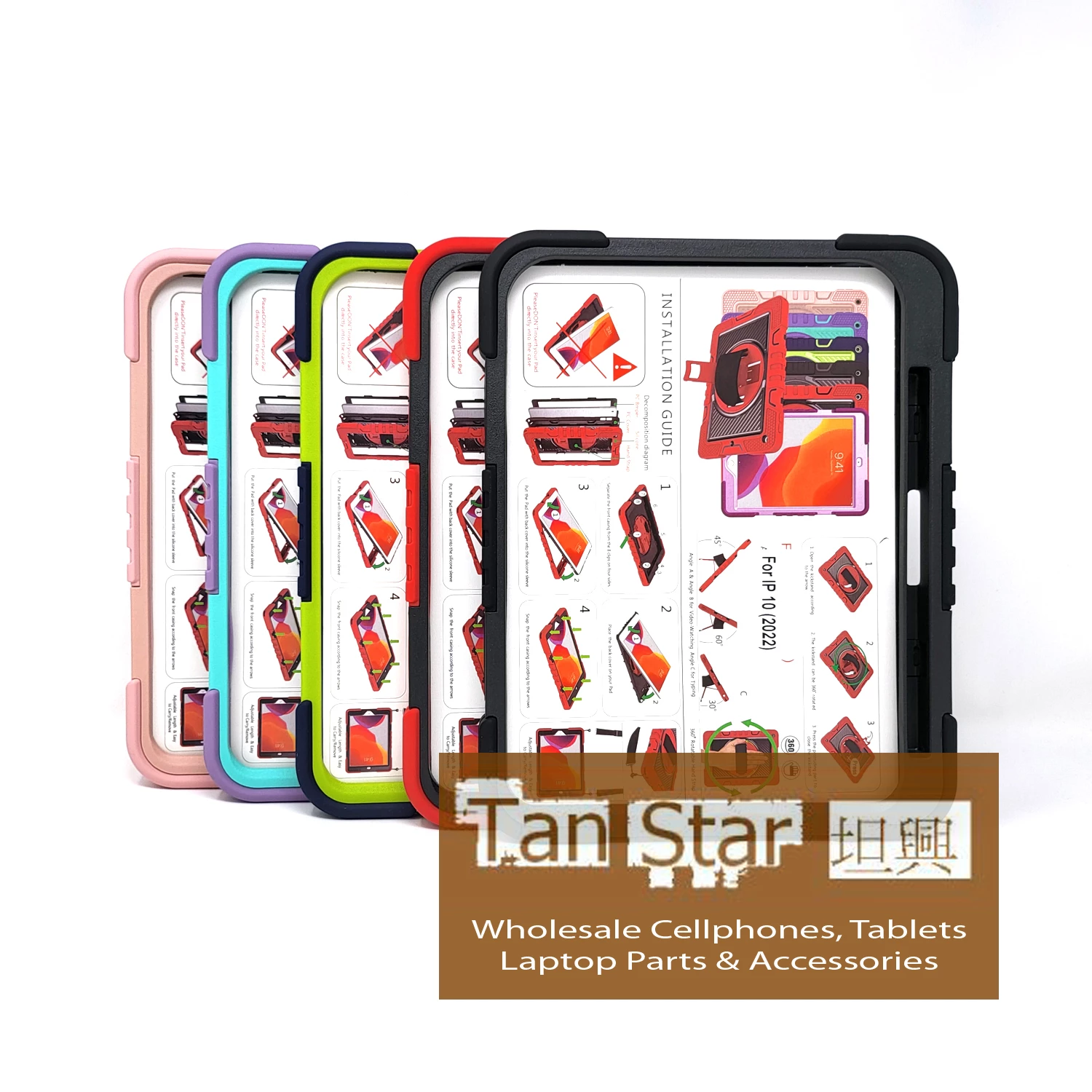 Apple iPad 10th Gen 10.9" 2022 - Heavy Duty Shockproof Rotatable Case with Kickstand