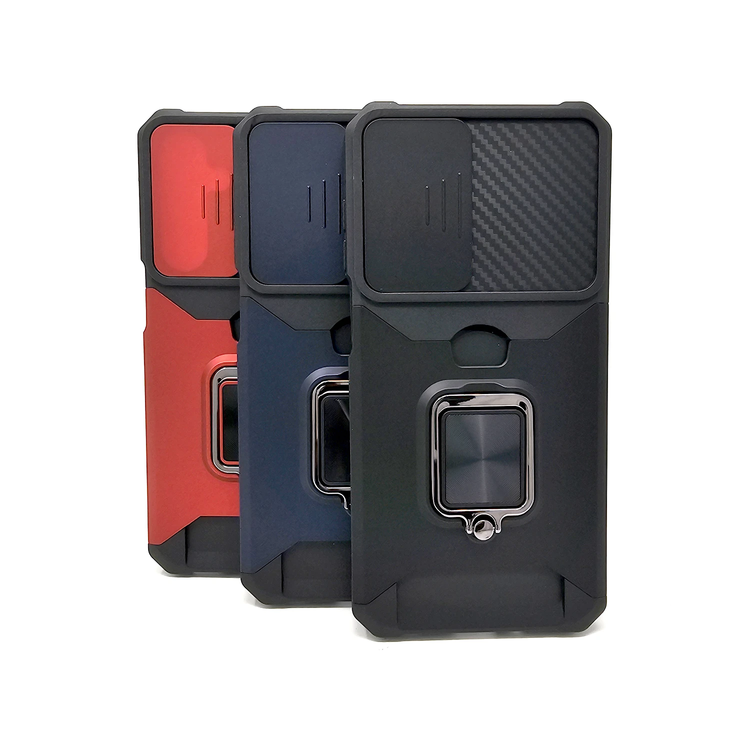 Samsung Galaxy A16 4G / A16 5G - Secure Card Holder Magnet Enabled Case with Ring Kickstand