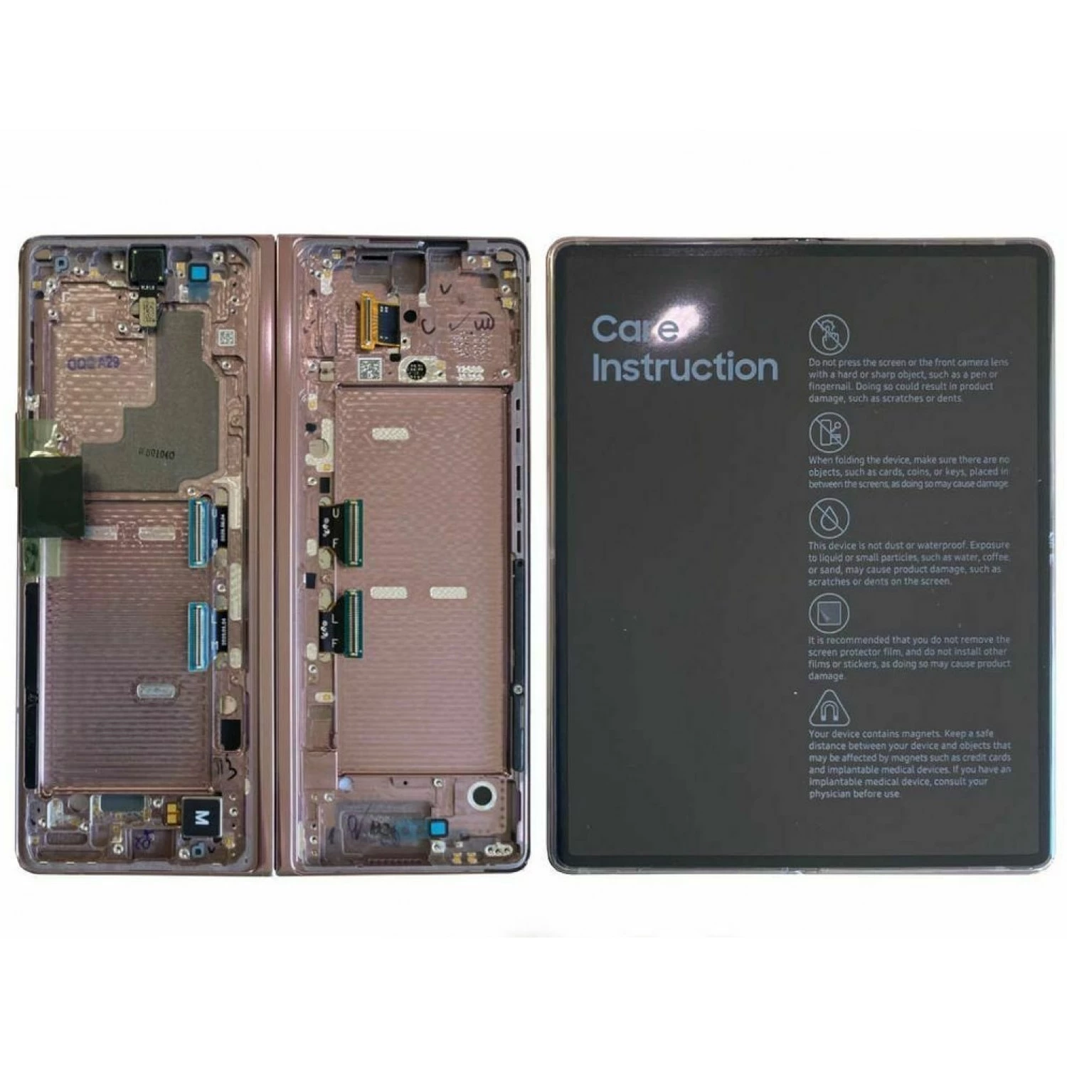 Main LCD front LCD assembly with frame for Samsung Galaxy Z Fold 2 5G F916 (original pull, working , some scratches, hinge not working good)