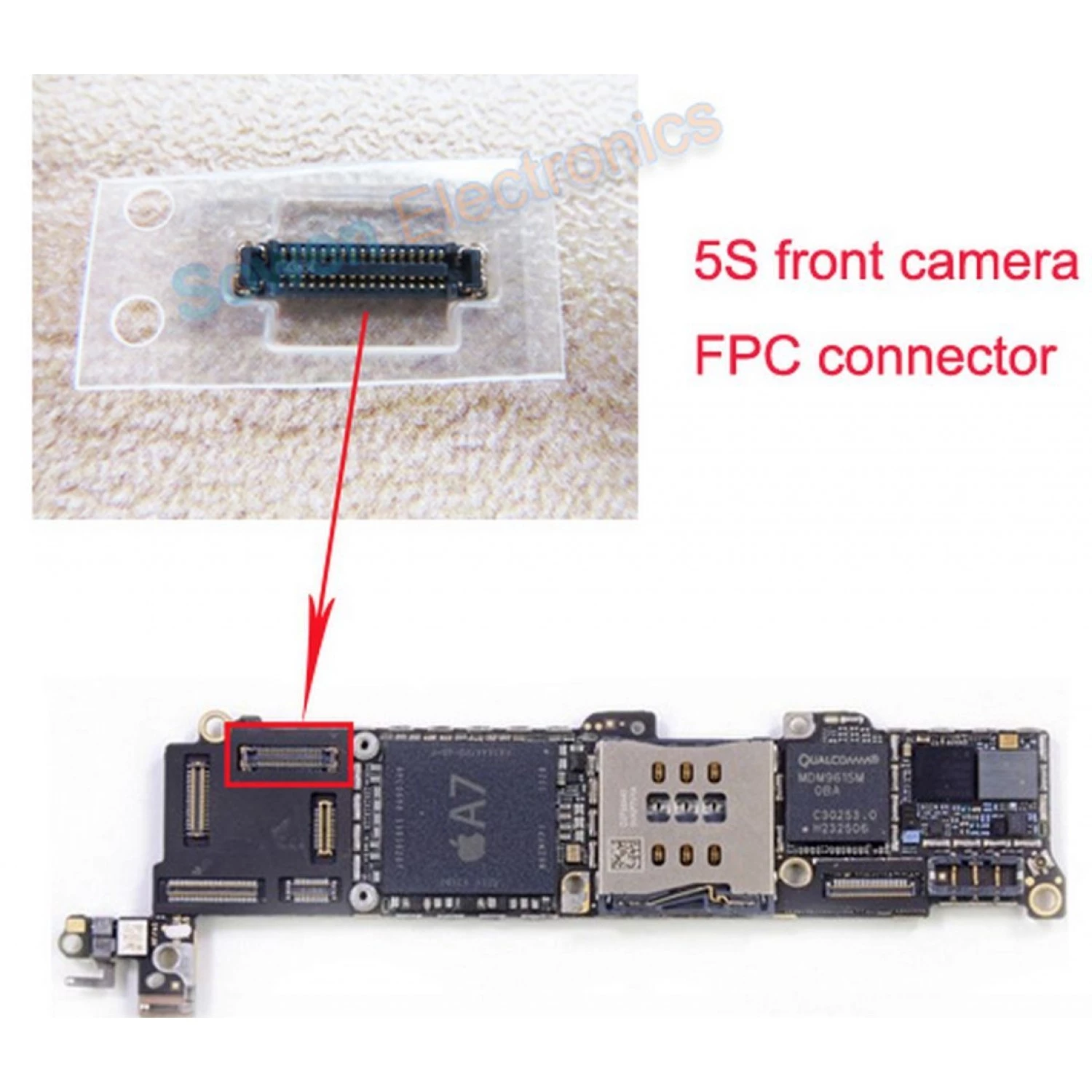 proximity sensor flex connector on logic board for iphone 5C 5S