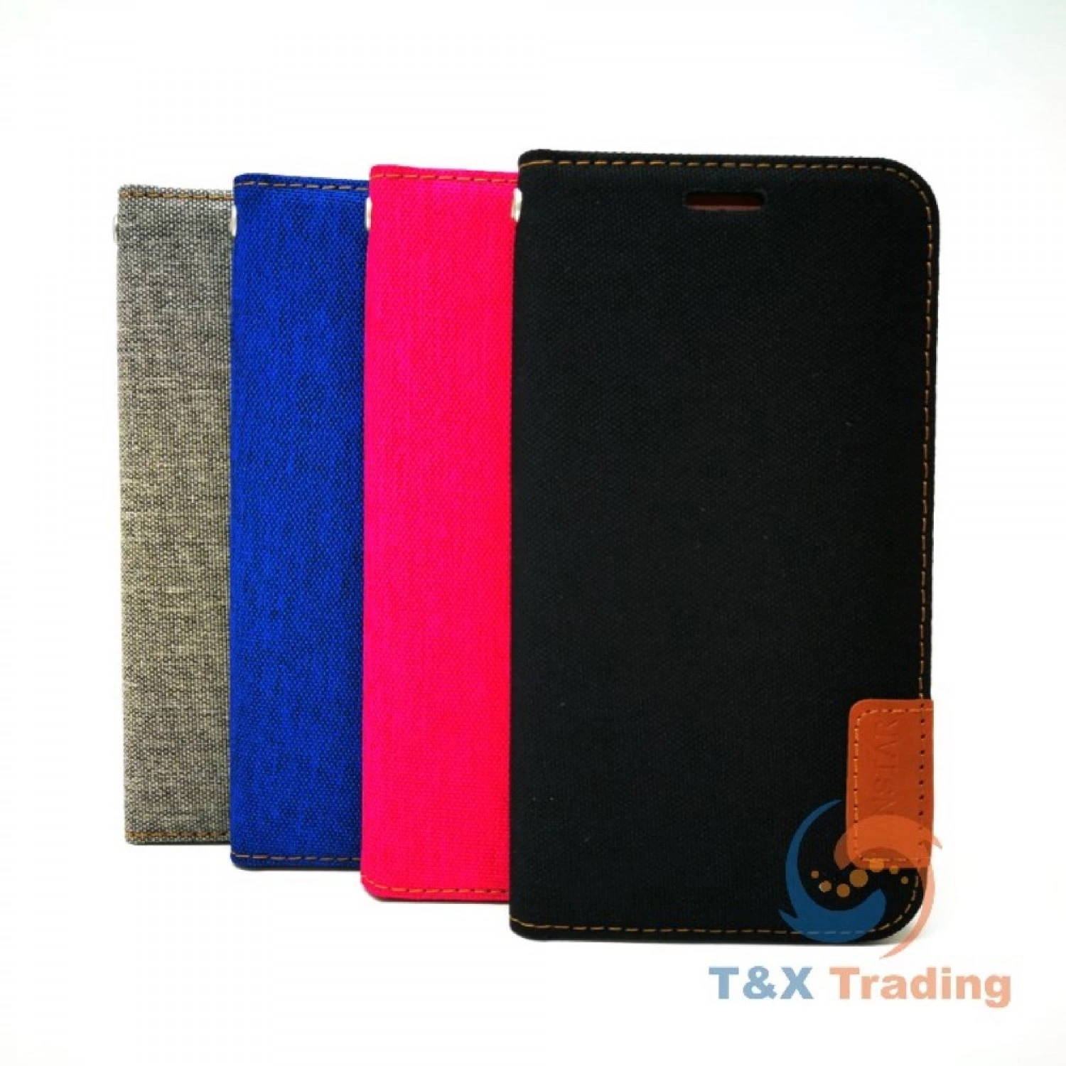 Apple iPhone XR - TanStar Fabric Wallet Case with Magnetic Closure