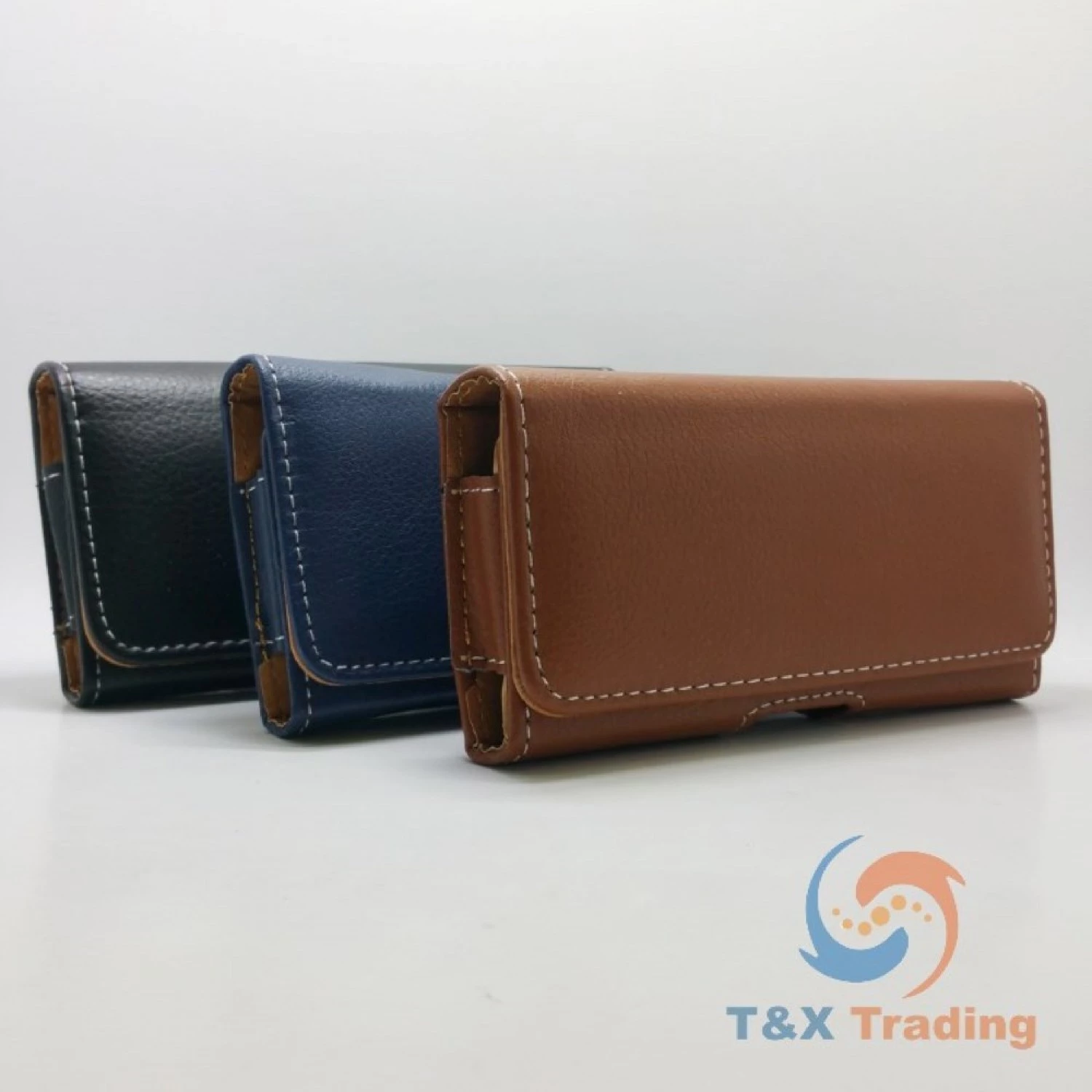 Horizontal Leather Belt Clip Pouch Holster Case 5.7"