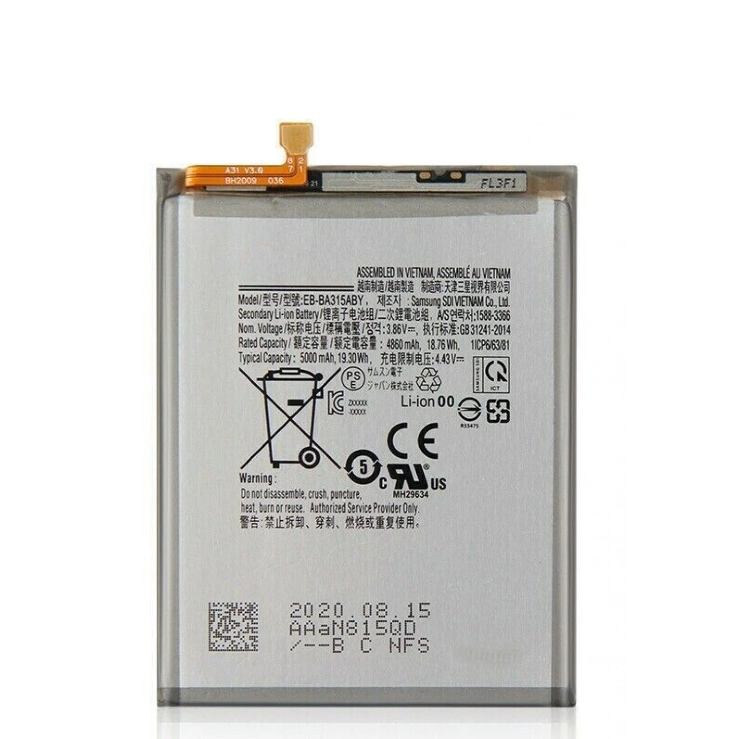 replacement battery EB-BA315ABY for Samsung A31 A315 A32 4G A325 A22 4G A225 A145 A146
