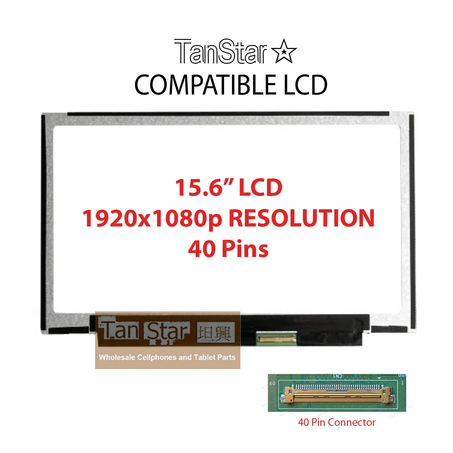 15.6" Laptop LCD Screen 1920x1080p 40 Pins [TSTPC15.6-10]