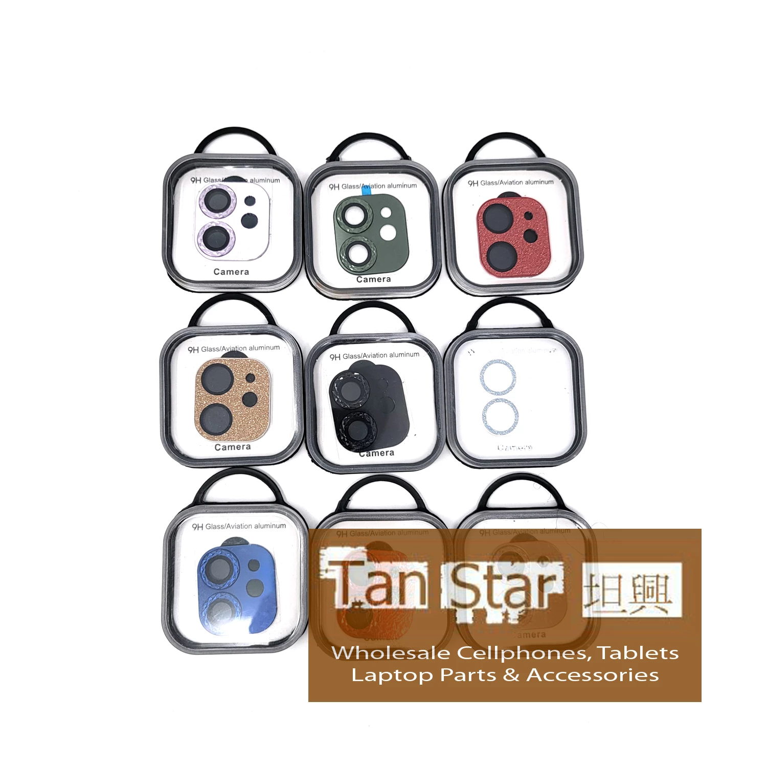 Apple iPhone 11 / 12 Mini - Bling Bling Back Camera Tempered Glass Screen Protector {Mixed Colors)