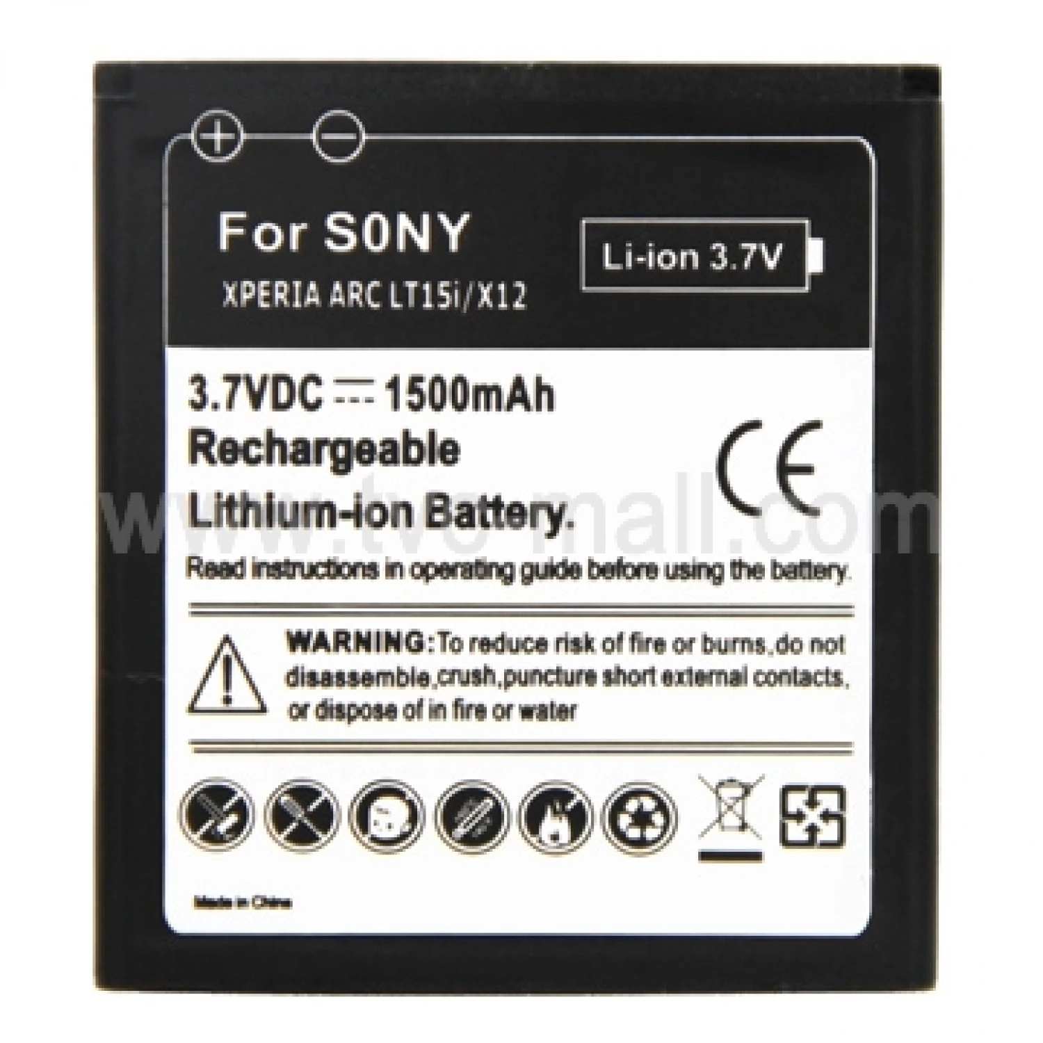 Battery for Sony Ericsson Xperia X12 Arc BA750 LT15i