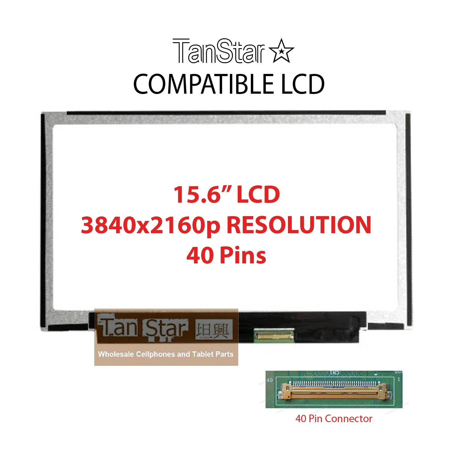 15.6" Laptop LCD Screen 3840x2160p 40 Pins [TSTPC15.6-12]