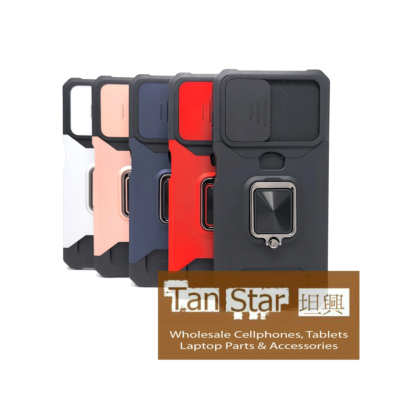 Samsung Galaxy A13 5G / A13 4G / A04 EUR / A04S EUR - Secure Card Holder Magnet Enabled Case with Ring Kickstand