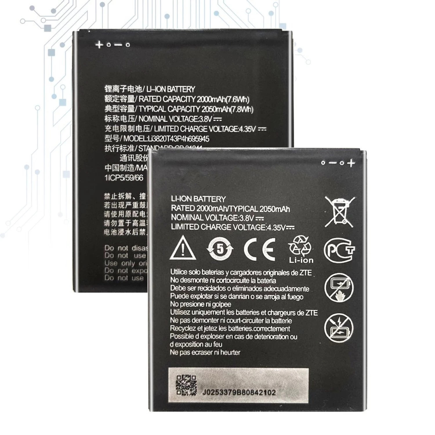 replacement battery Li3820T43P4h695945 for ZTE Blade L8