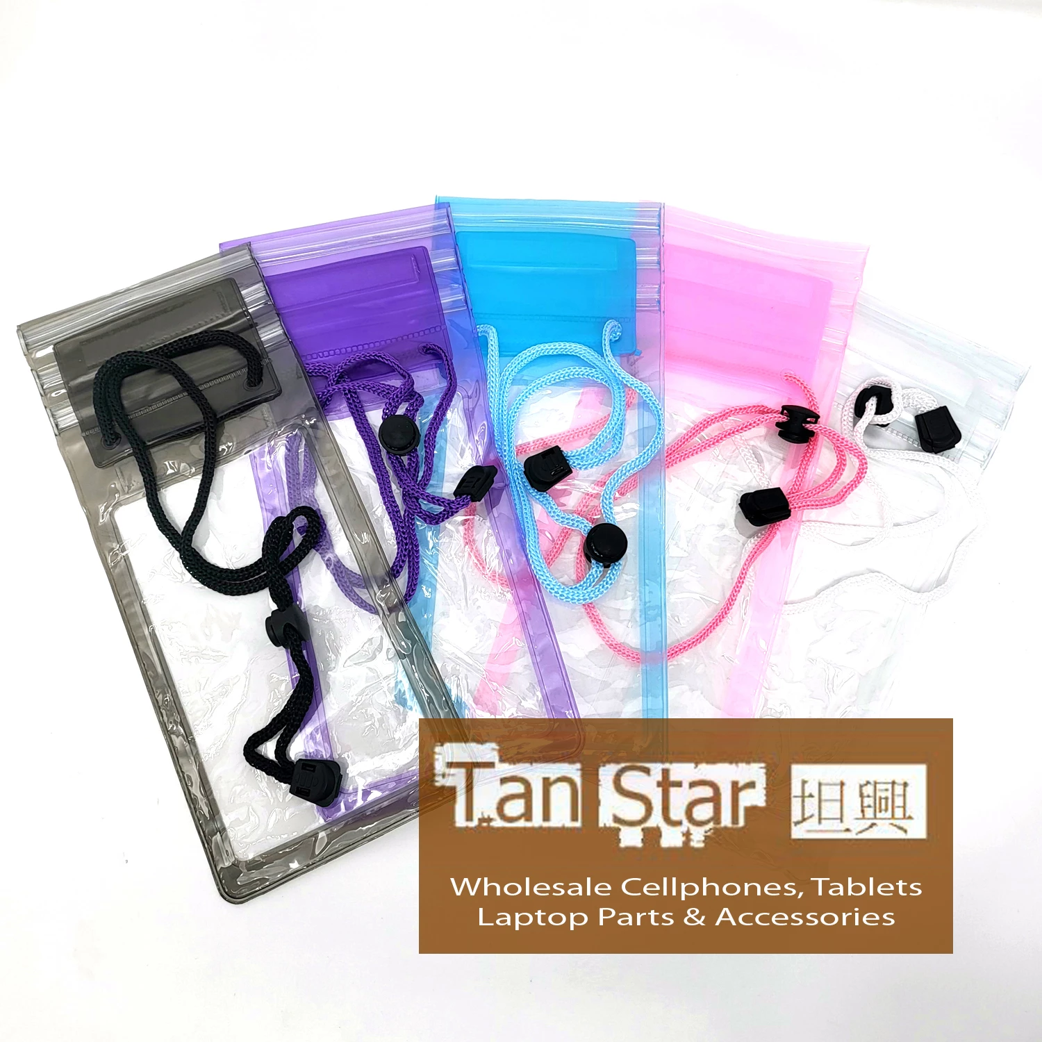 Universal Waterproof Phone Holder with Strap and 3 zip-top bag Case (Mixed Colors)