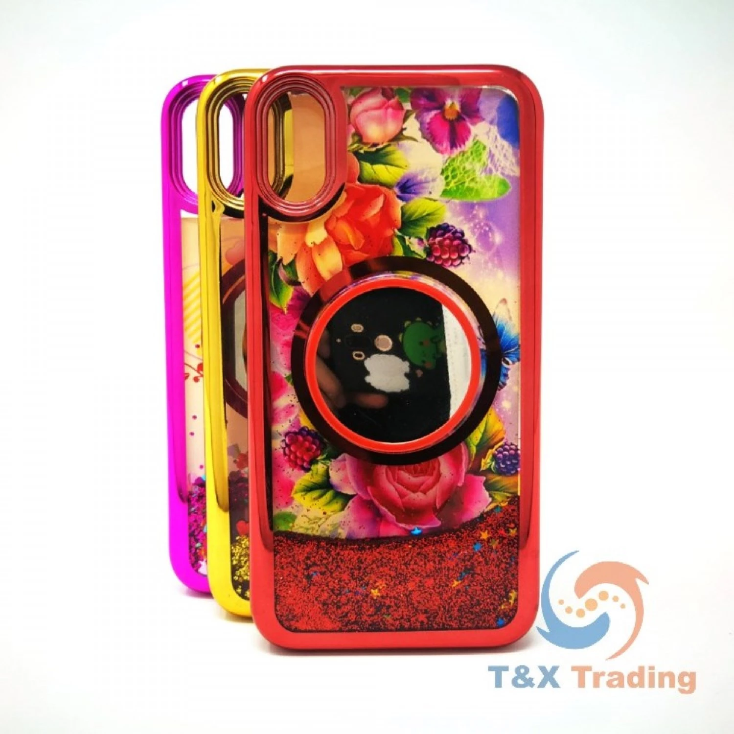 Apple iPhone XS Max - Water Liquid Case with Pop Socket Mirror