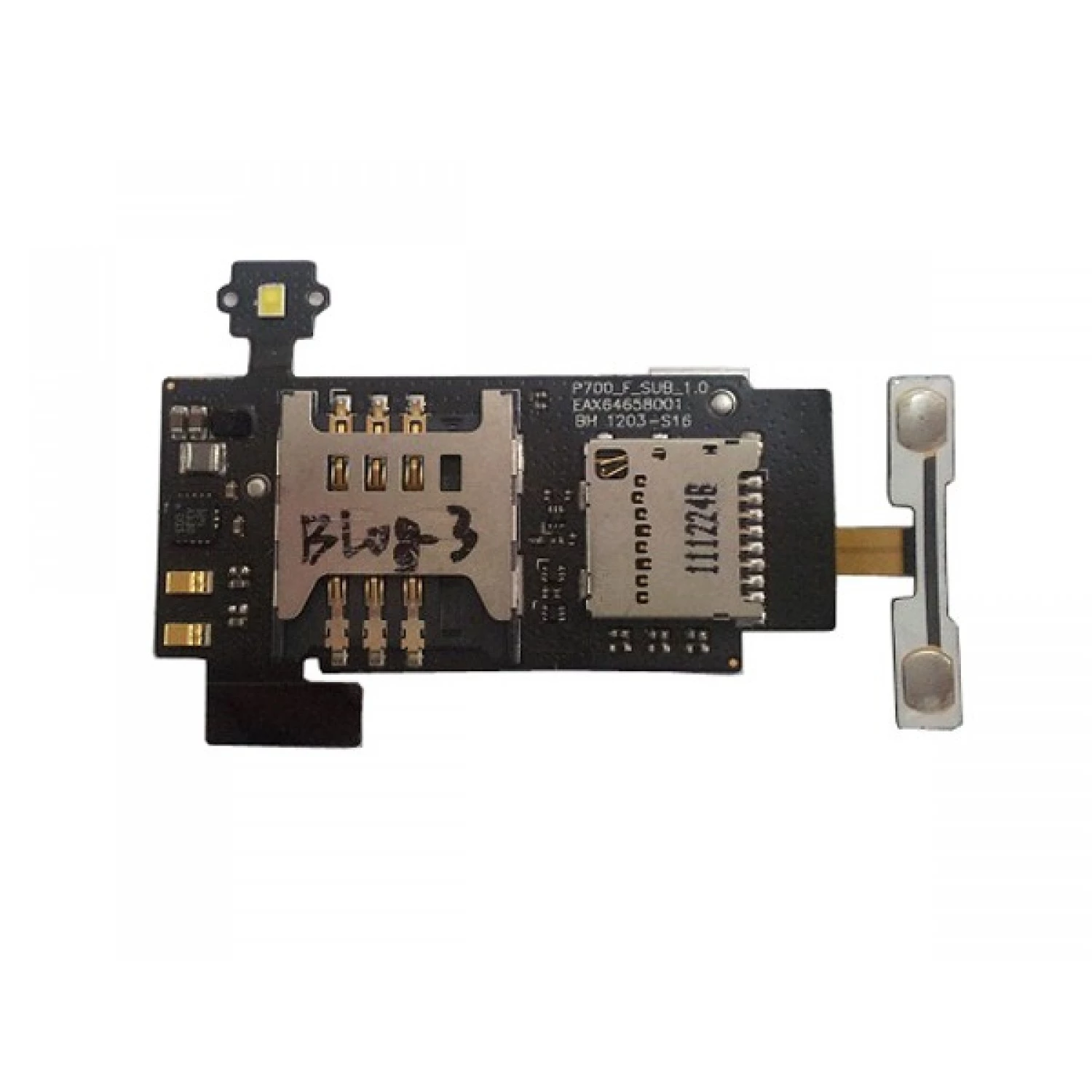 Sim SD reader flex for LG P700 P705 L7 Optimus Black