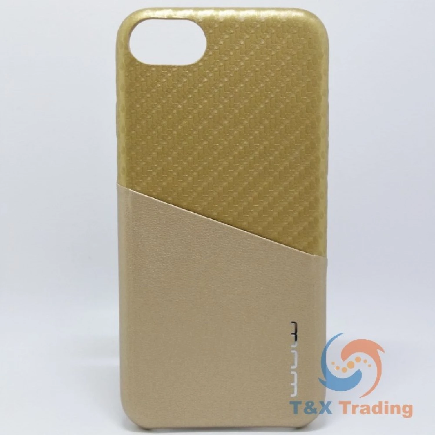 Apple iPhone 6 / 6S / 7 / 8 / SE 2020 / SE 2022 - WUW Two Tone Gold Leather Credit Card Holder Case