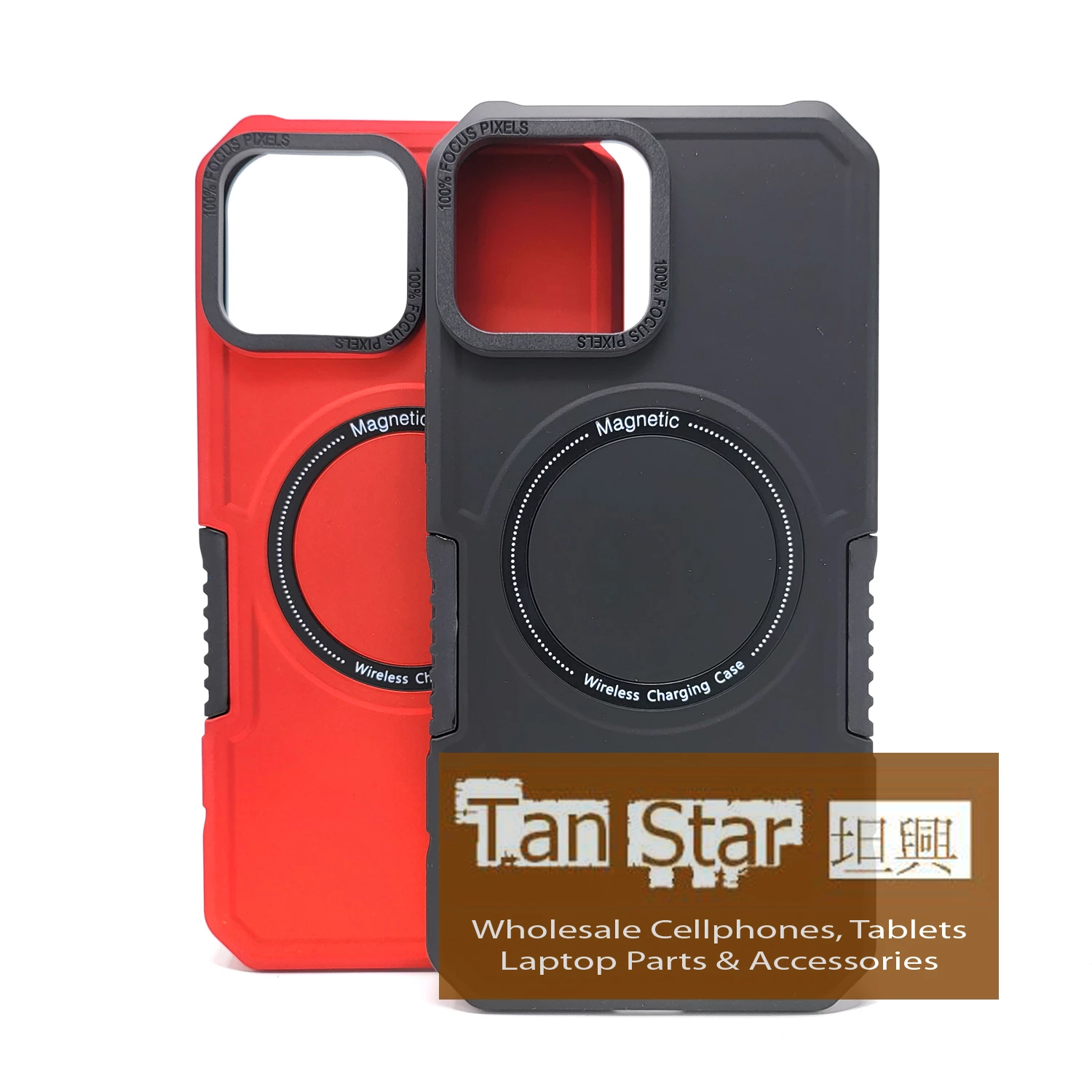 Apple iPhone 14 Pro Max - Magnetic RING Charging Reinforced Corners Case with Wireless Charging