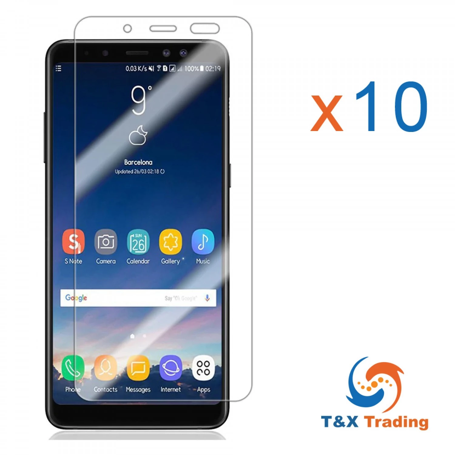 Samsung Galaxy A8 (2018) Box (10pcs) Tempered Glass Screen Protector