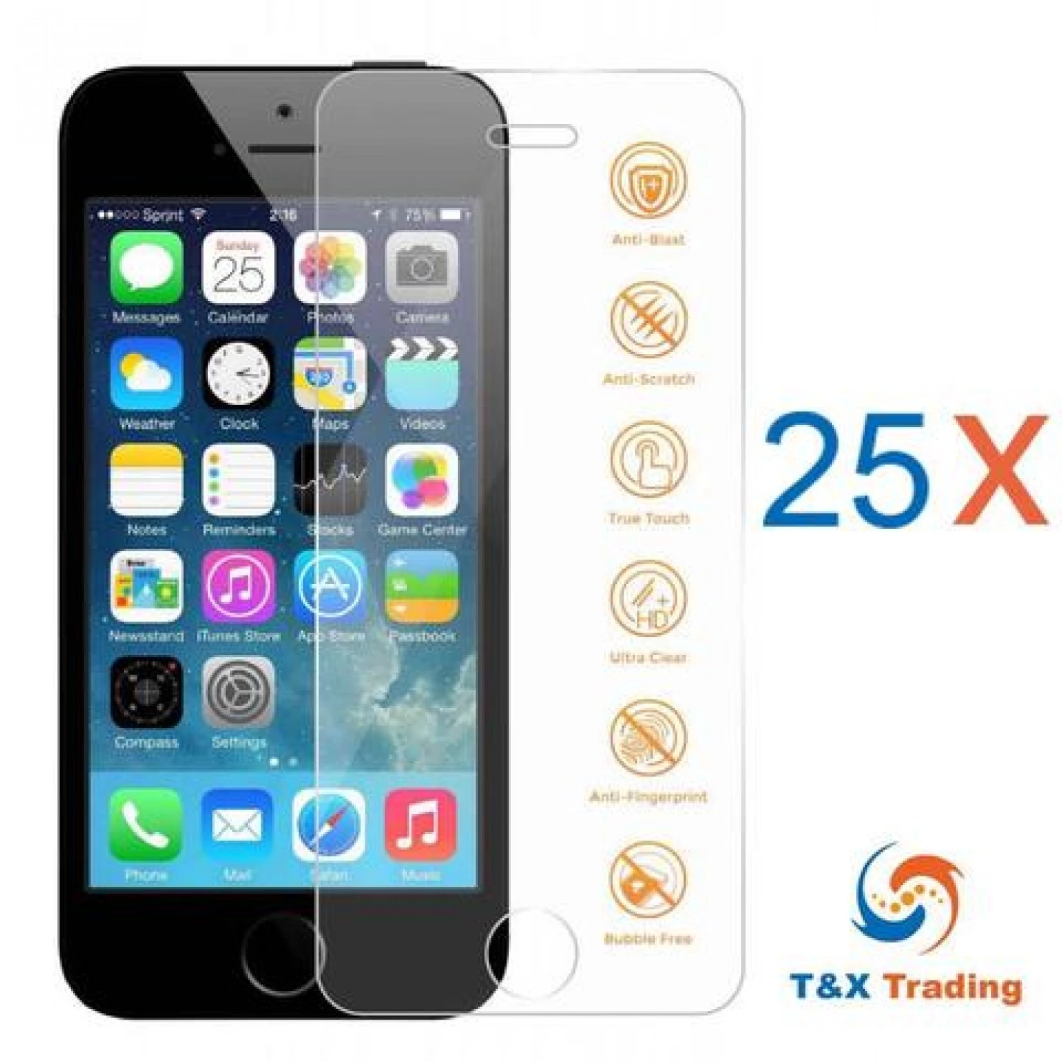 Apple iPhone 5 / 5S / 5C / SE Bulk (25Pcs) Tempered Glass Screen Protector