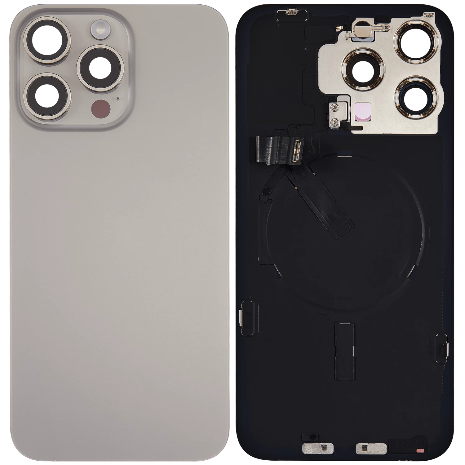 back cover glass with metal and flex for iPhone 15 Pro Max