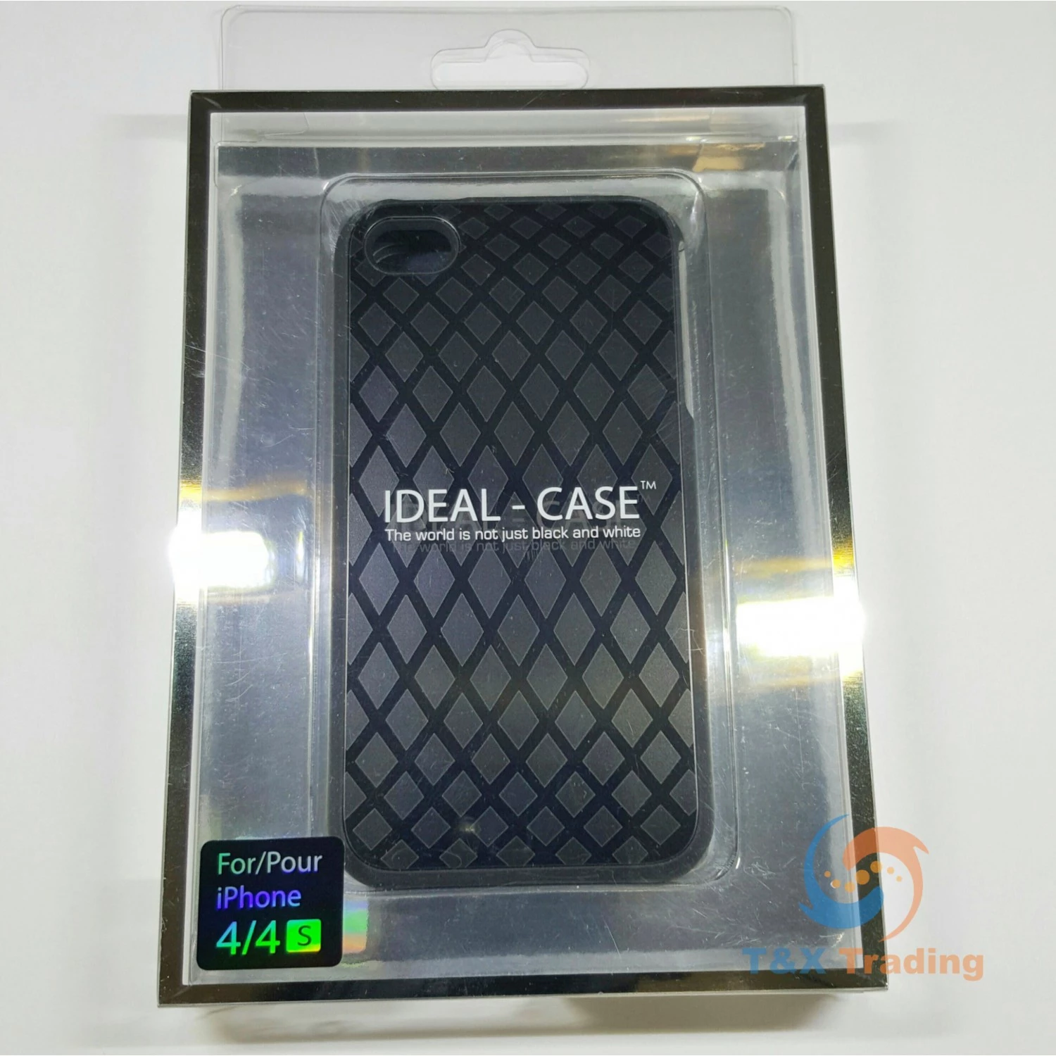 Apple iPhone 4 / 4S - Ideal-Case Rubber Rim Checker Edition Metallic Case