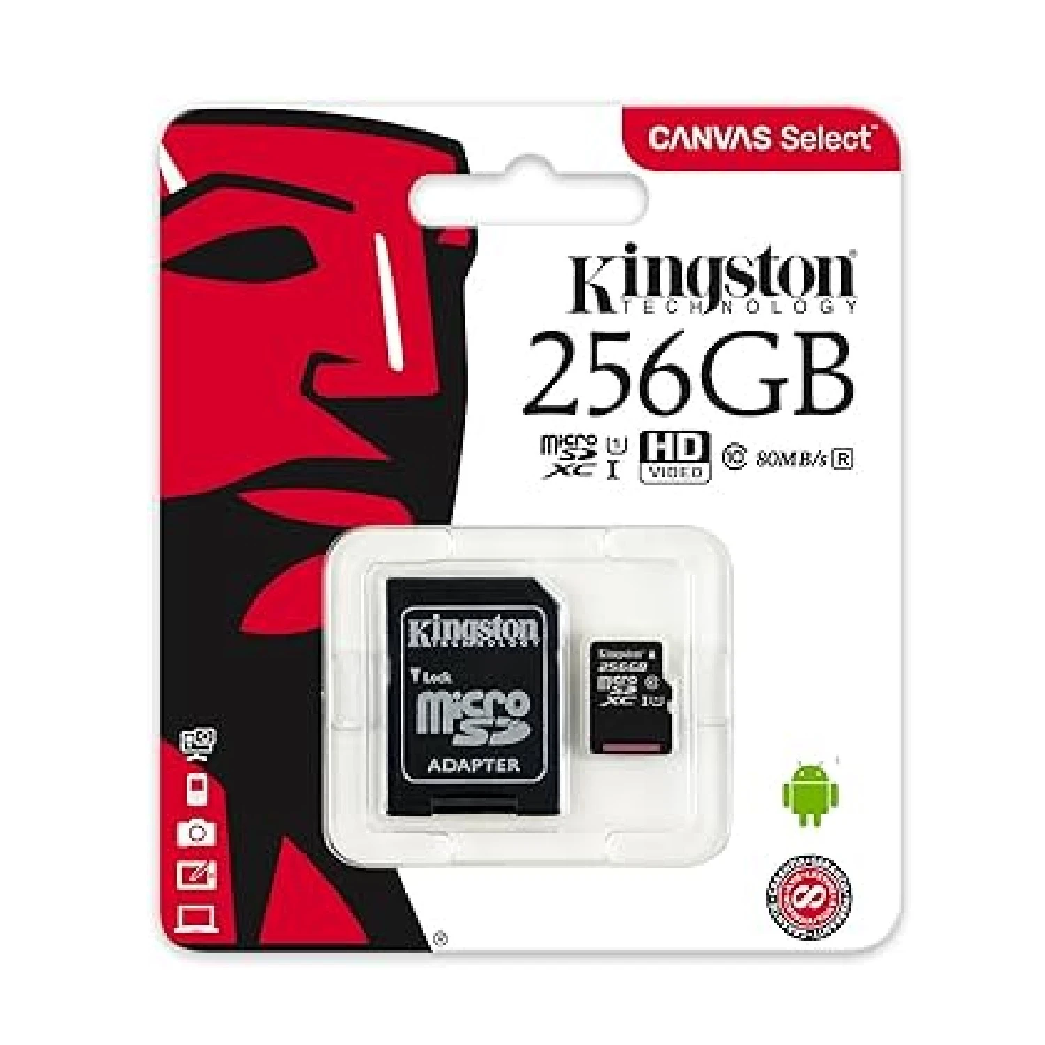 Kingston Micro SD with TF adapter memory card 256GB