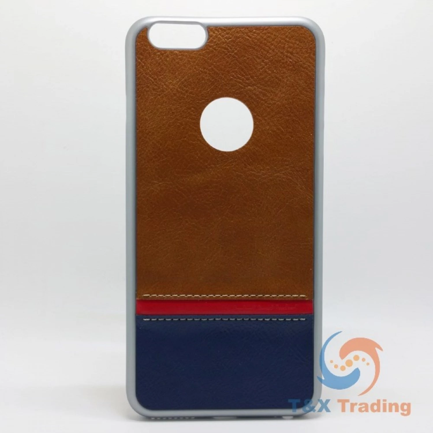 Apple iPhone 6 Plus / 6S Plus - WUW Leather Coated Silicone Hard Case