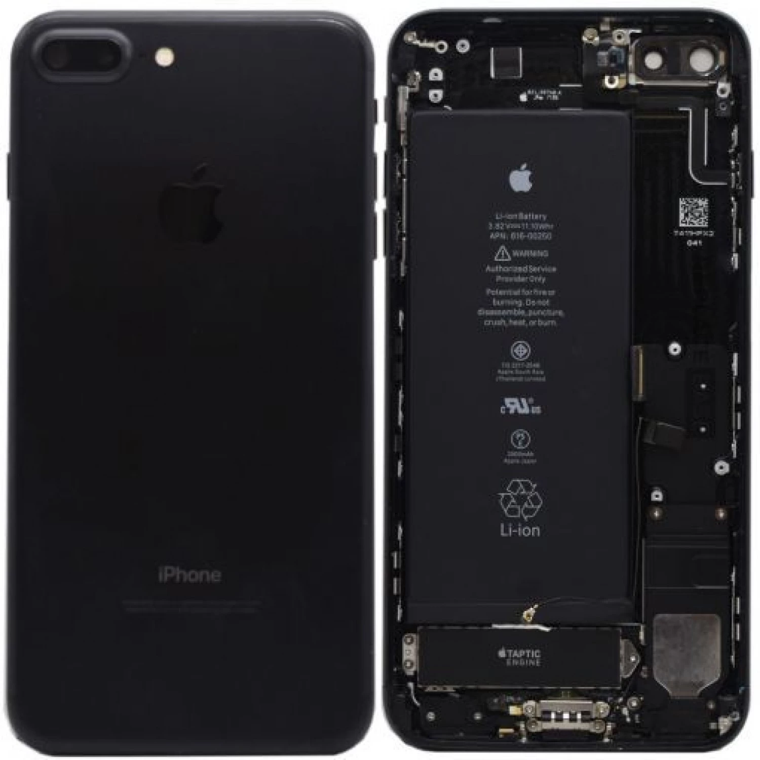 back housing complete with battery for iphone 7 Plus 7+ ( used , Jet black, original pull)