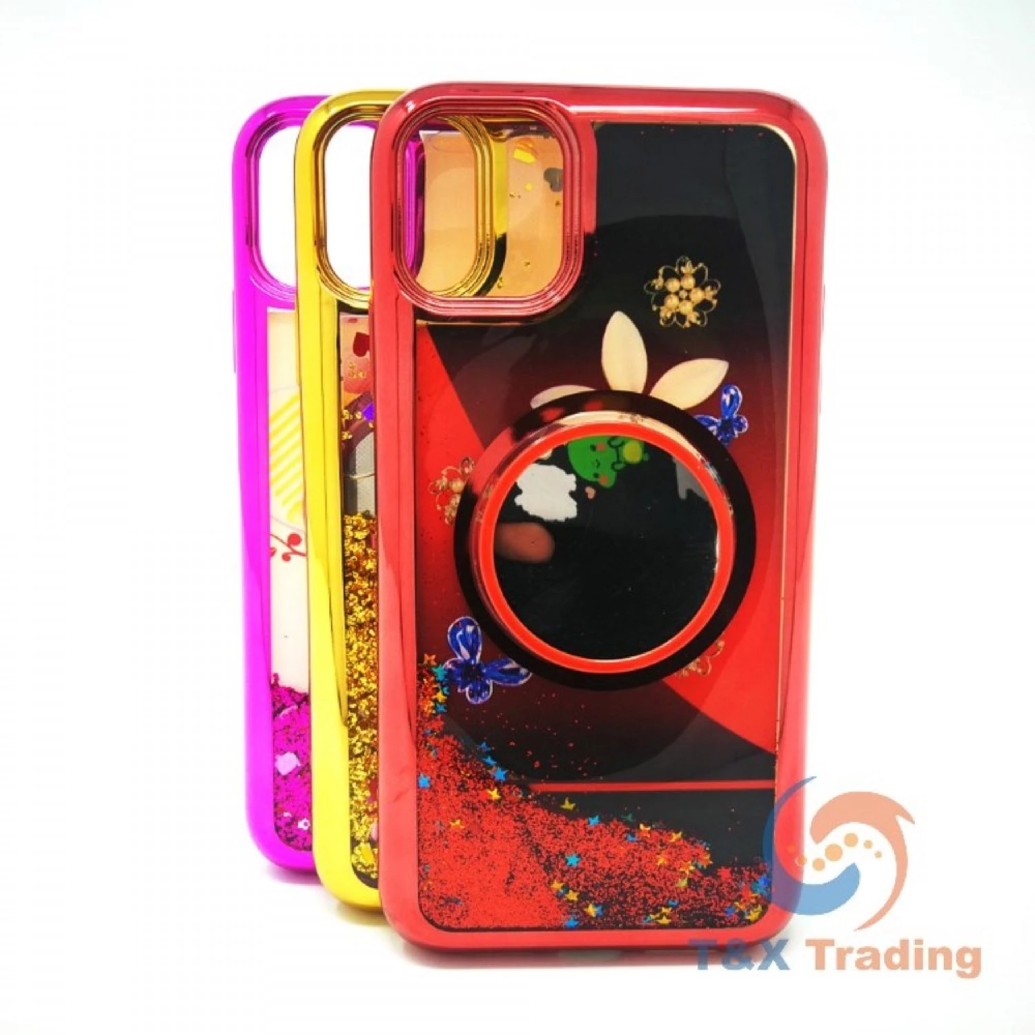 Apple iPhone 11 Pro - Water Liquid Case with Pop Socket Mirror