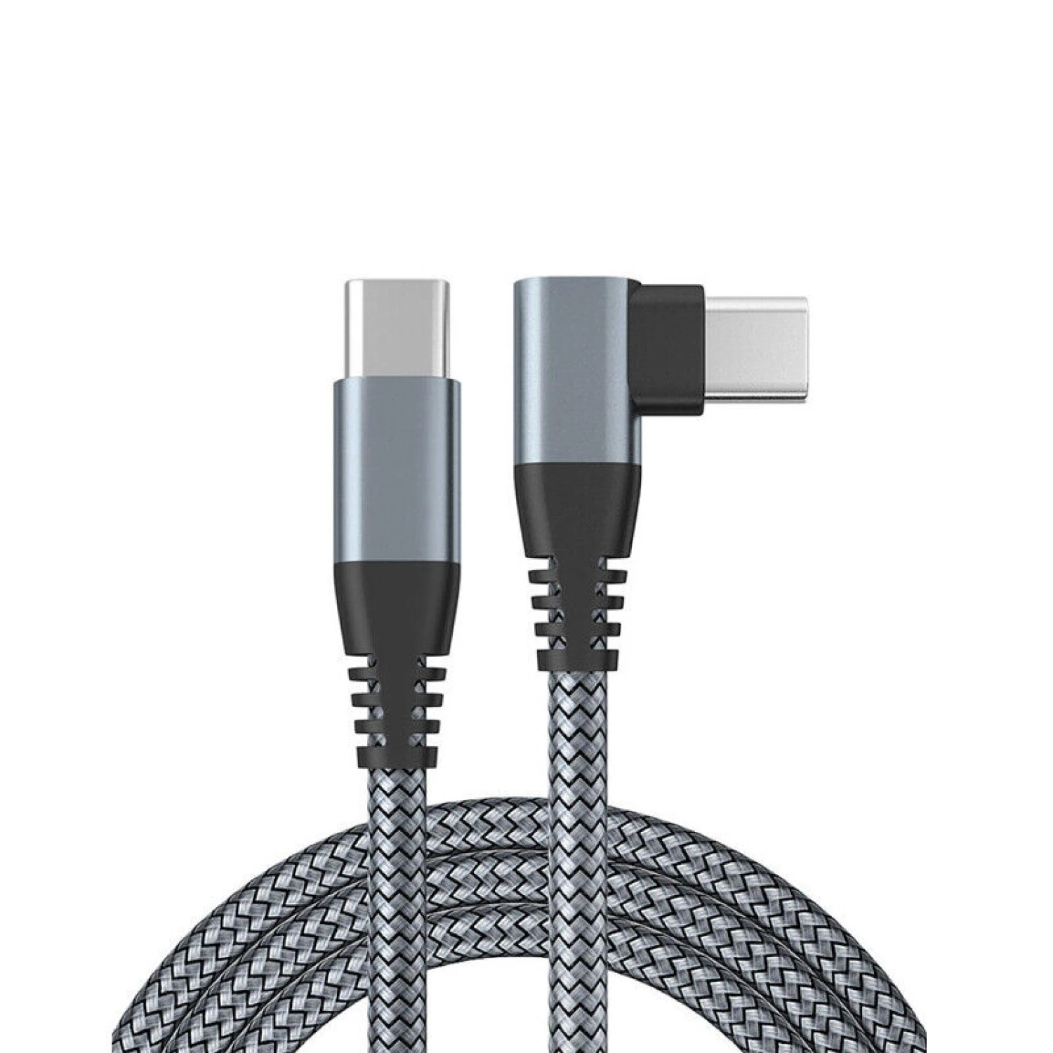 UNAMAK TYPE-C TO TYPE C Cloth L Angle Data Charging Cable Charger 3 Meter