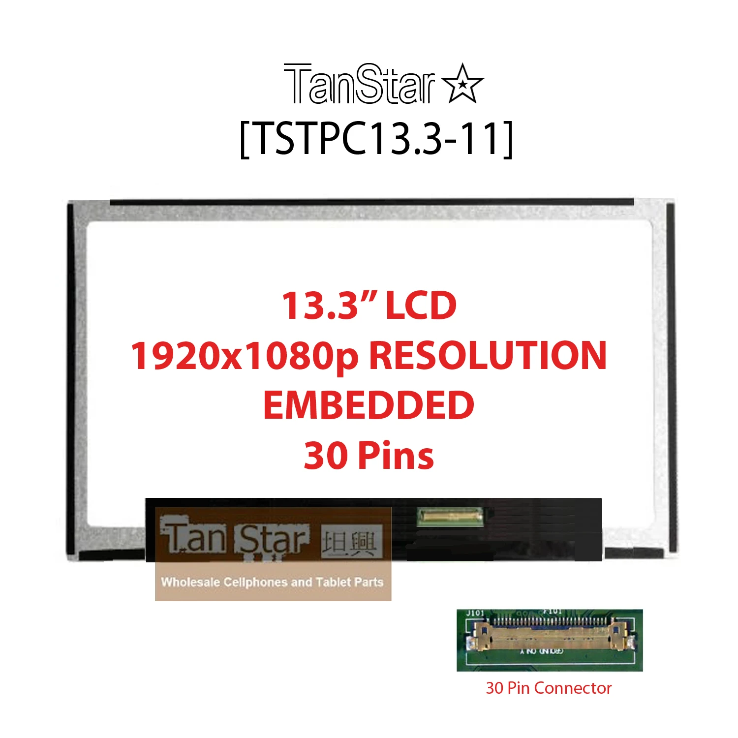 13.3" Laptop LCD Screen 1920x1080p 30 Pins Embedded [TSTPC13.3-11]