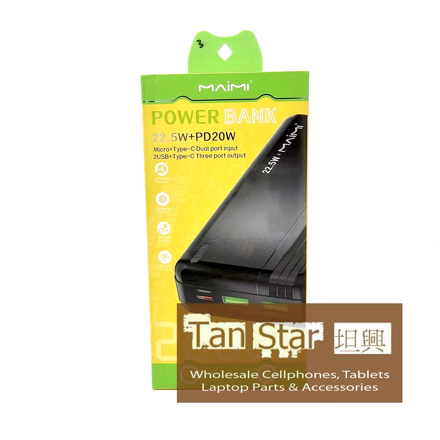 Maimi - Fast Charging DUAL USB with Typce-C Slim Power Bank 20000mah Mi59