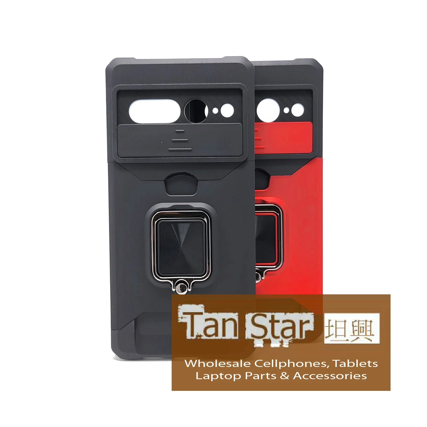 Google Pixel 7 Pro - Secure Card Holder Magnet Enabled Case with Ring Kickstand