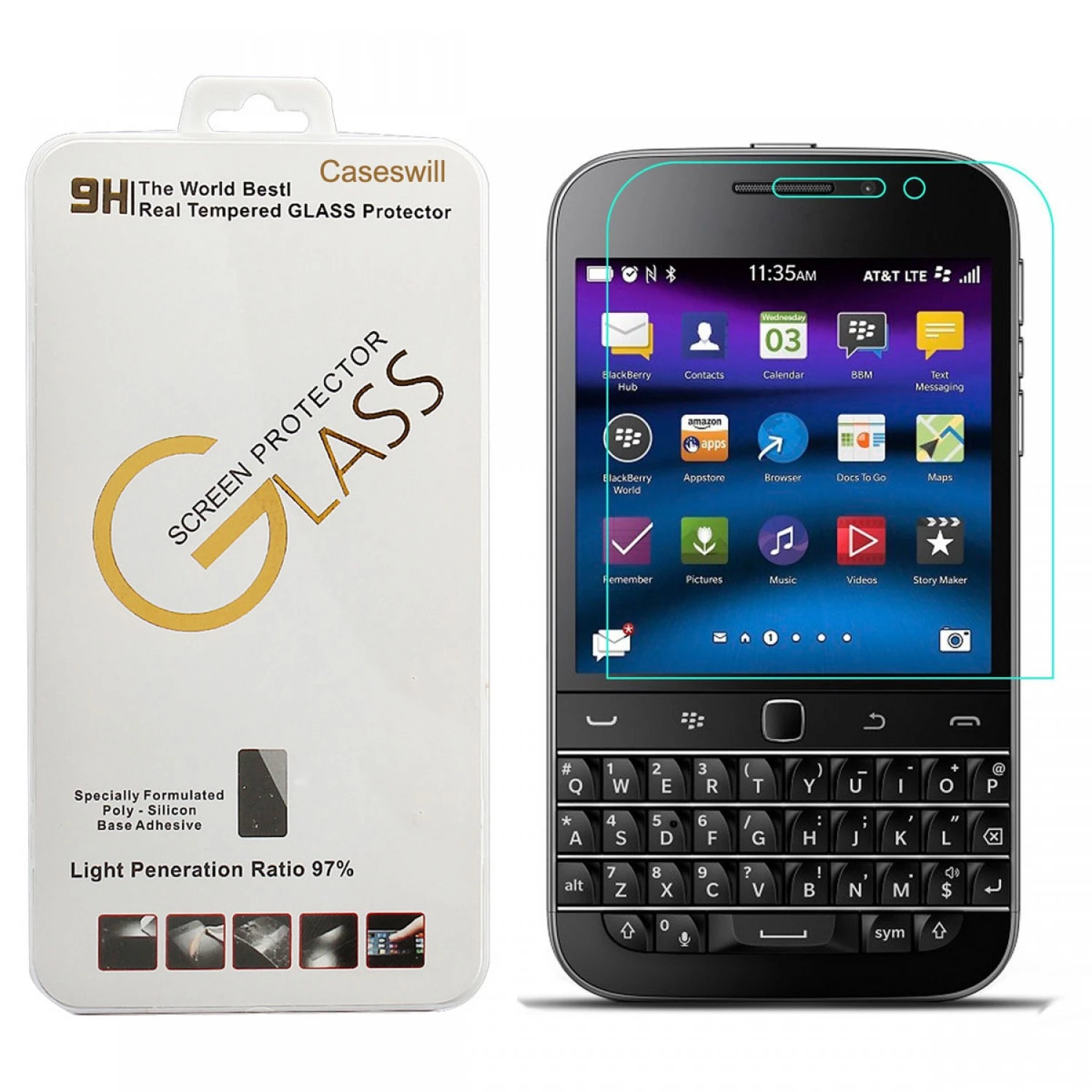 BlackBerry Q20 Tempered Glass Screen Protector