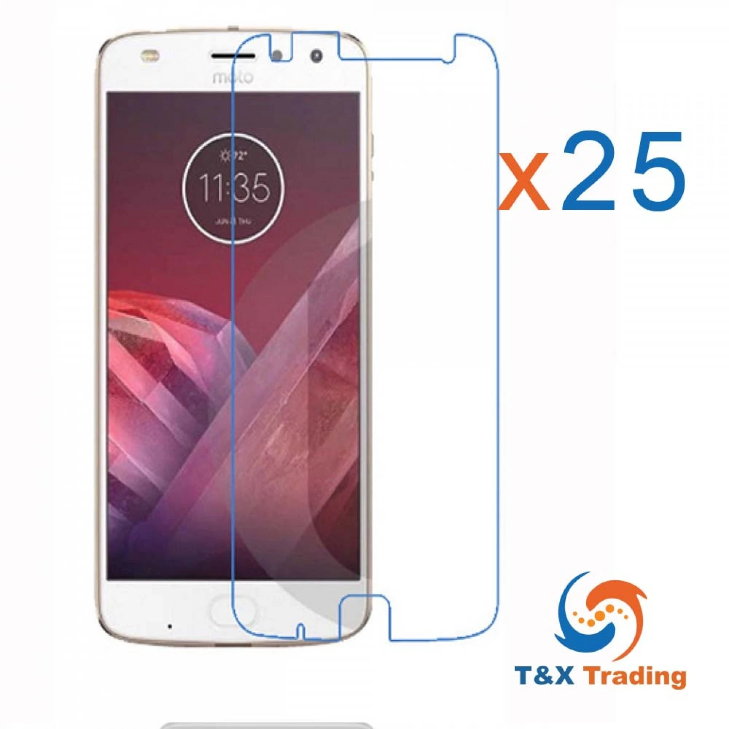 Motorola Moto Z2 Play Bulk (25Pcs) Tempered Glass Screen Protector