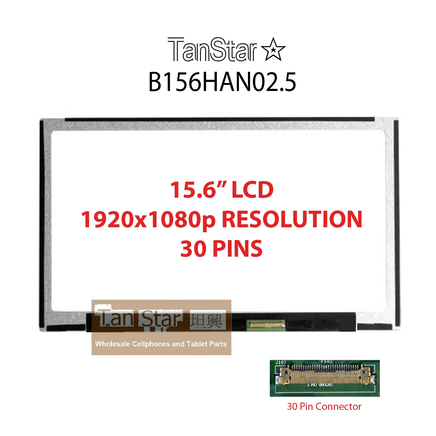 15.6" Laptop LCD Screen 1920x1080p 30 Pins B156HAN02.5