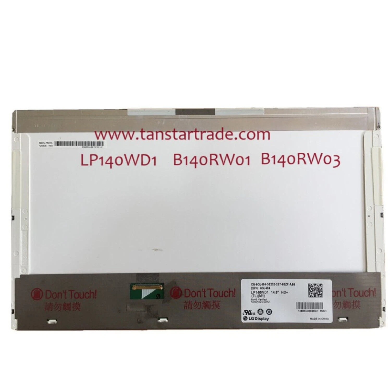 14.0" Laptop LCD Screen 1600x900p Screw on Side 40 Pins Bottom Left B140RW01