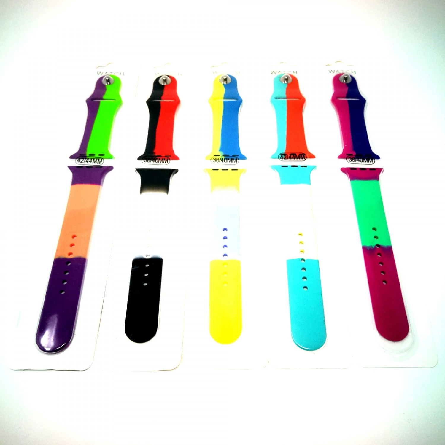 Apple iWatch 42mm / 44mm / 45mm / 49mm / 46mm ( Series 10 ) - Smart Watch COLOR Series Silicone Band Strap (Mix Colors)
