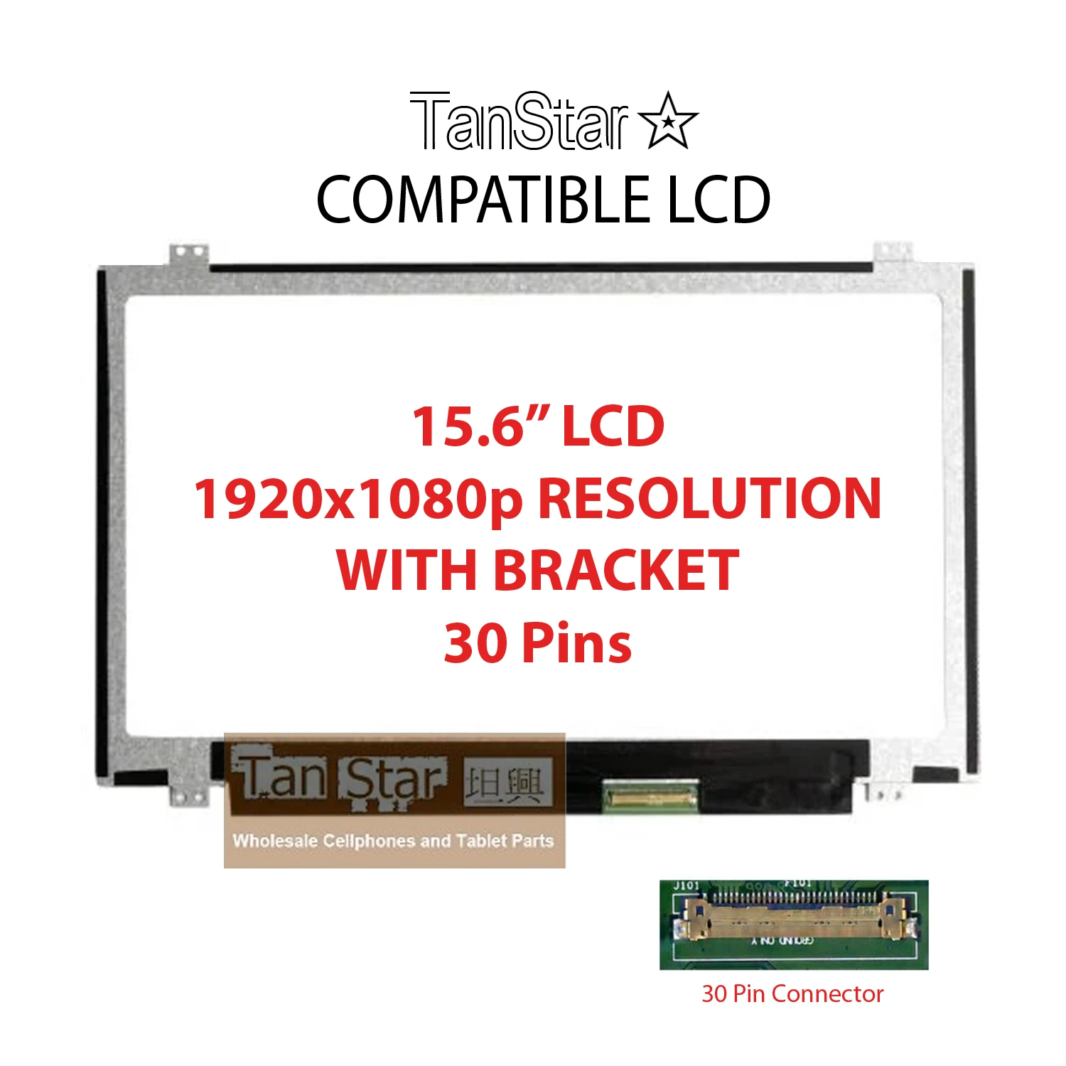 15.6" Laptop LCD Screen 1920x1080p 30 Pins NT156FHM-N63 V8.0