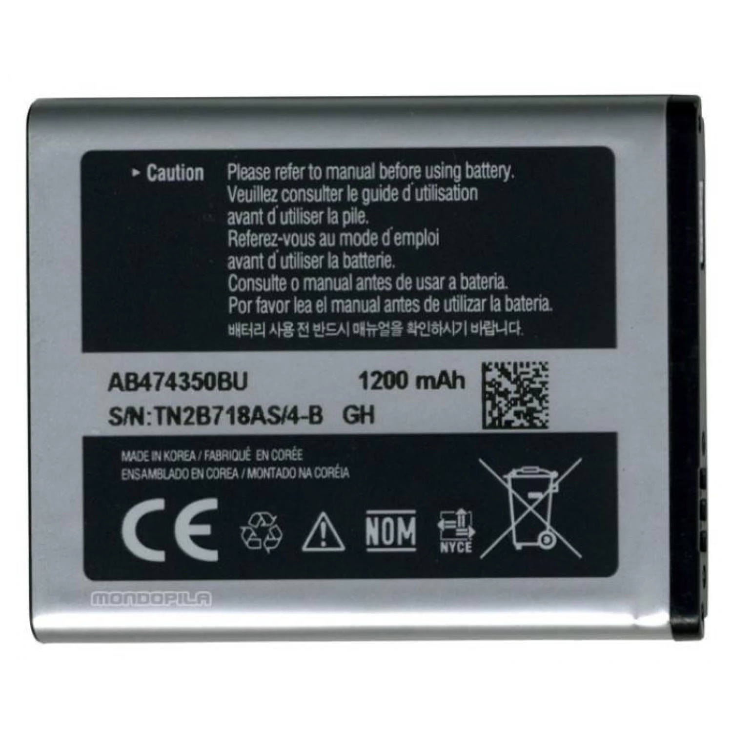 Replacement battery Samsung AB474350BU i550 T749 T746 S5750