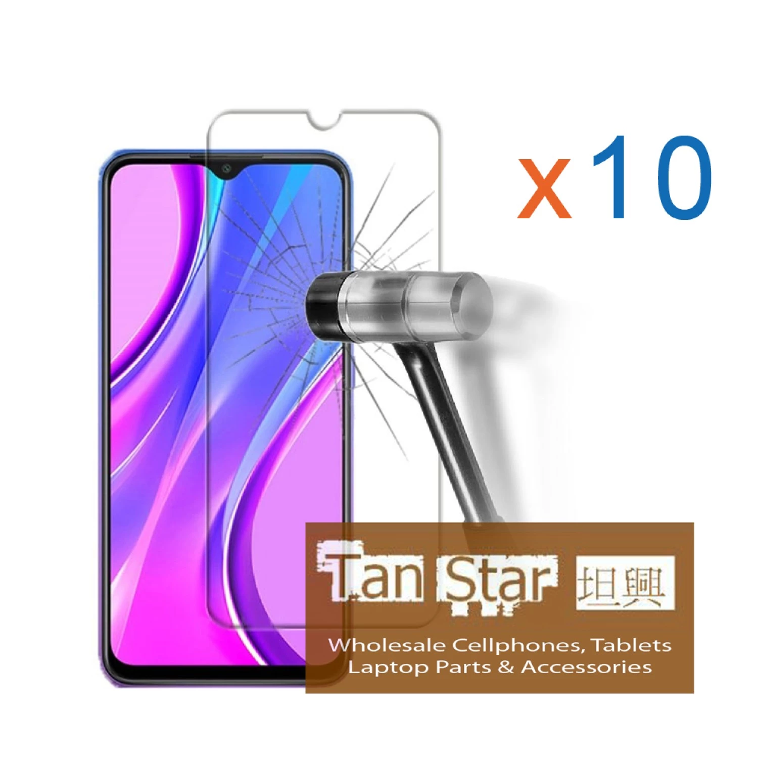 XiaoMi RedMi 9 / Samsung A70 BOX (10pcs) Tempered Glass Screen Protector
