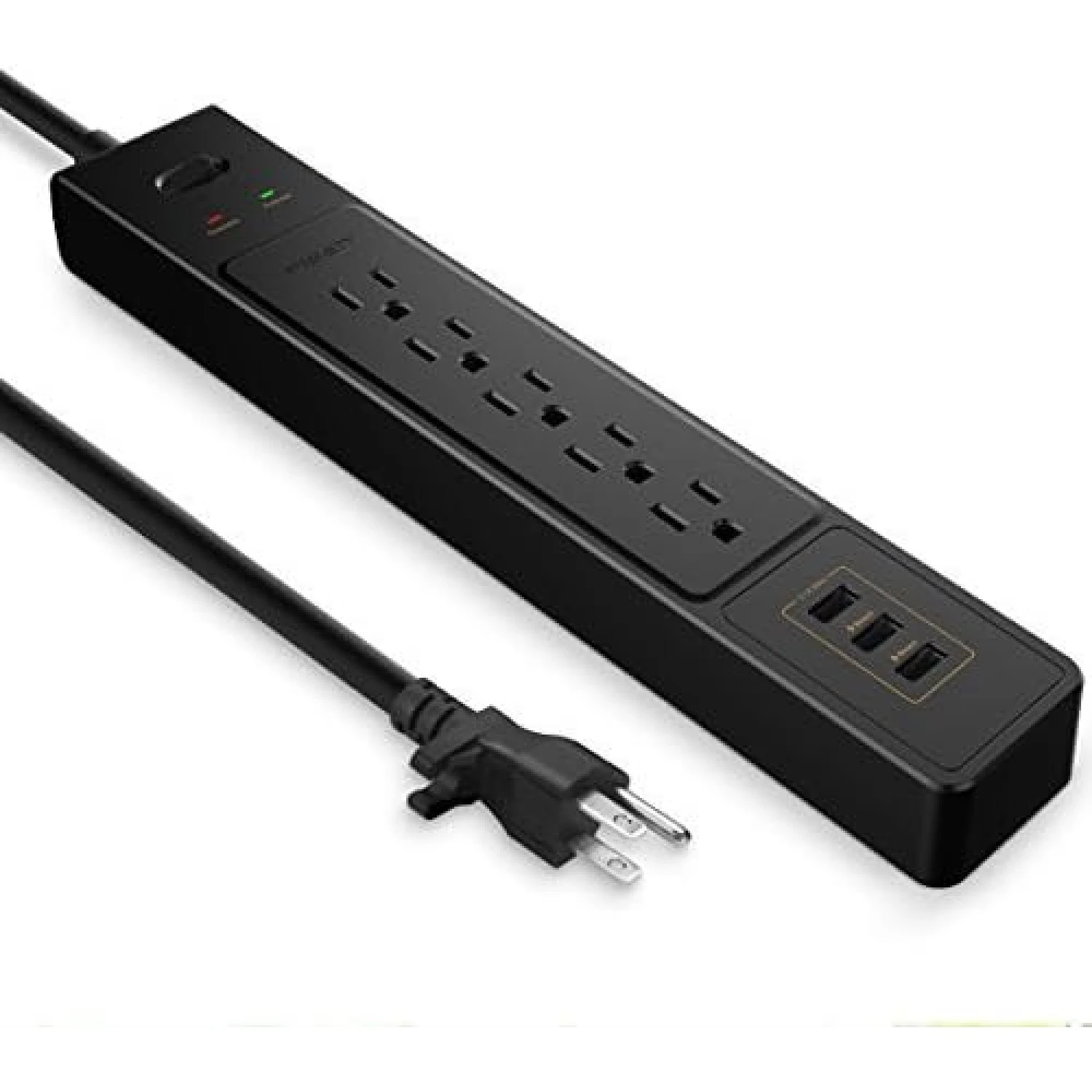 PISEN 5 AC 3 USB Outlets Surge Protector