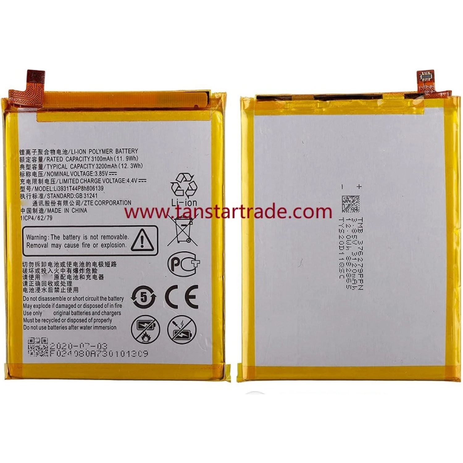 replacement battery Li3931T44P8h806139 for ZTE Z Blade A7P Z6252CA