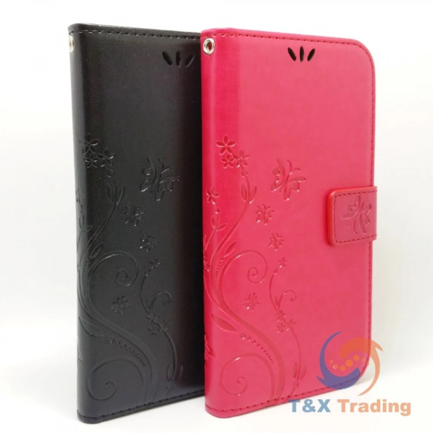 Apple iPhone X / XS - Butterfly Book Style Wallet Case with Strap