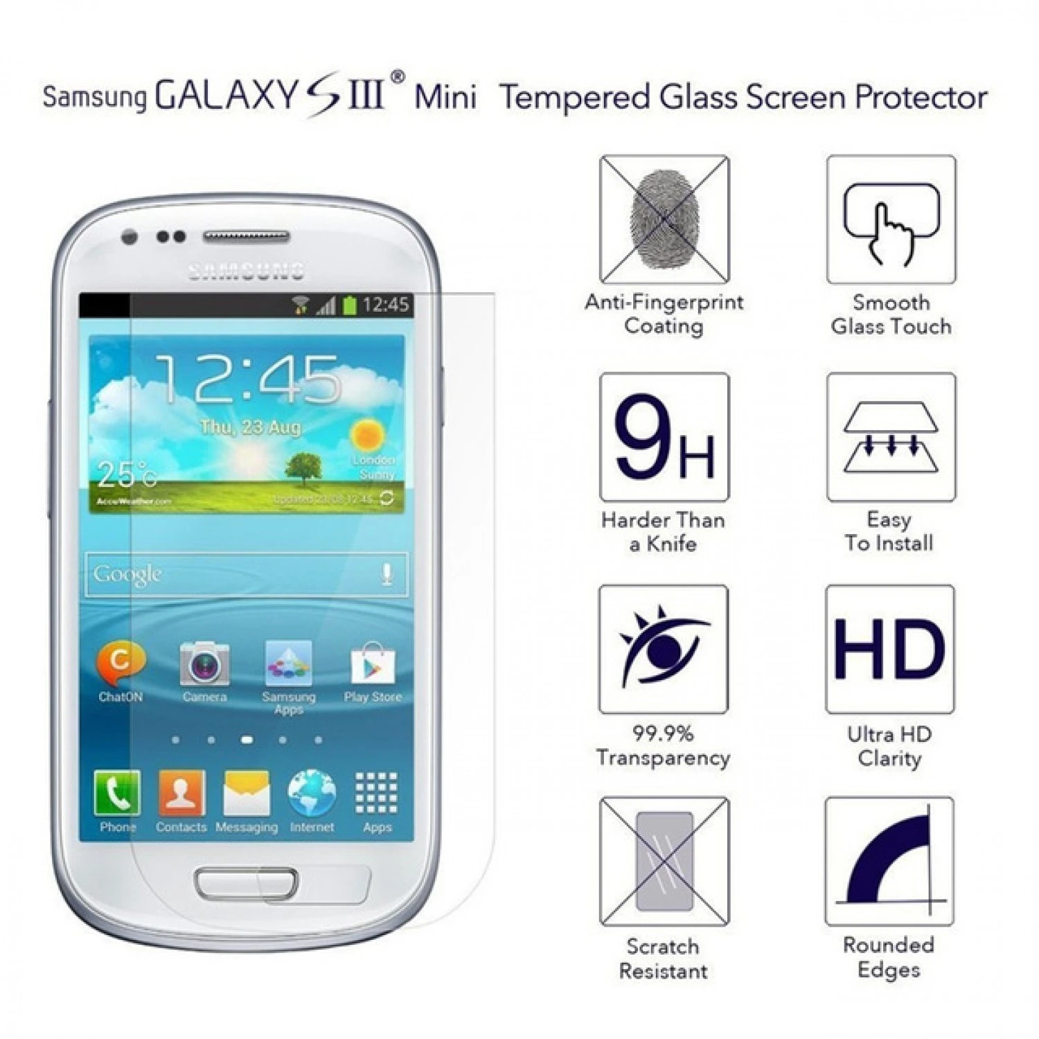 Samsung Galaxy S3 Mini Tempered Glass Screen Protector