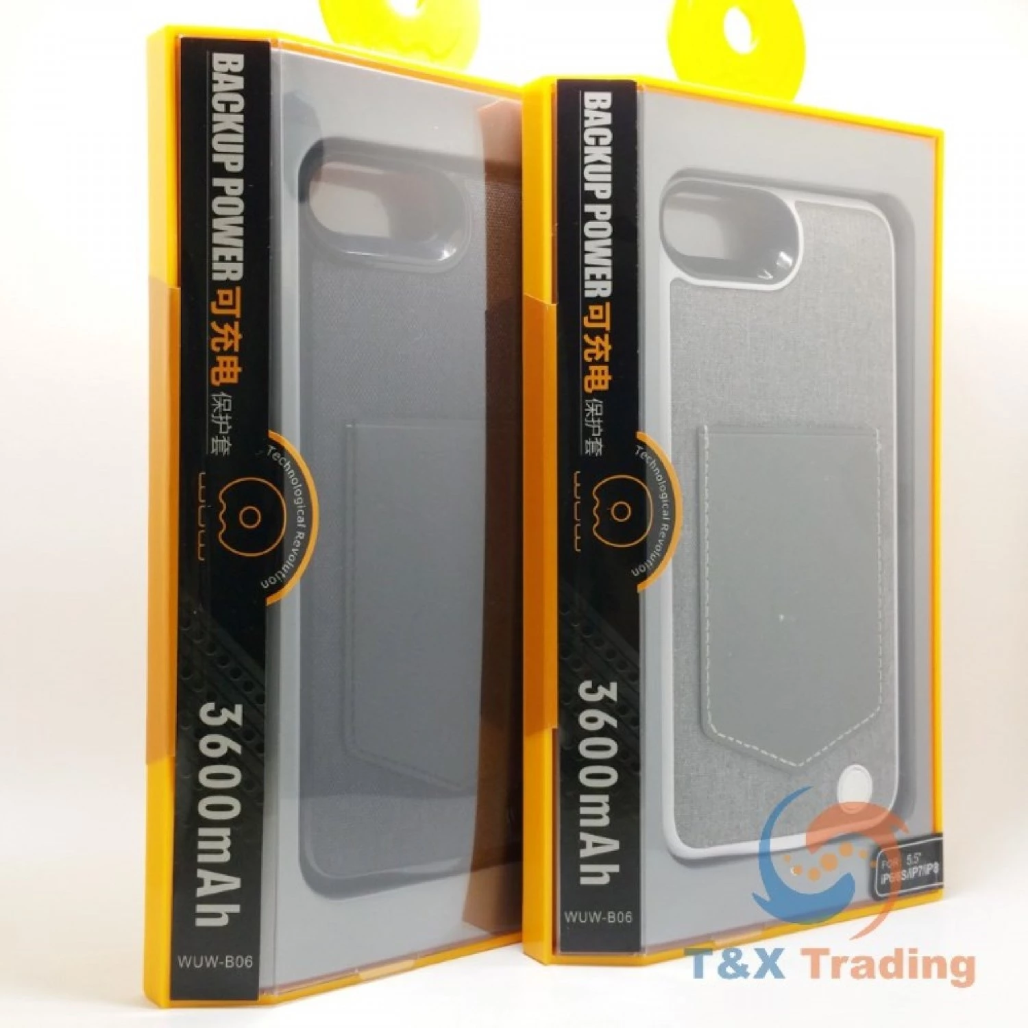 Apple iPhone 6 Plus / 6S Plus / 7 Plus / 8 Plus - WUW Backup Power Bank Case with Credit Card Holder