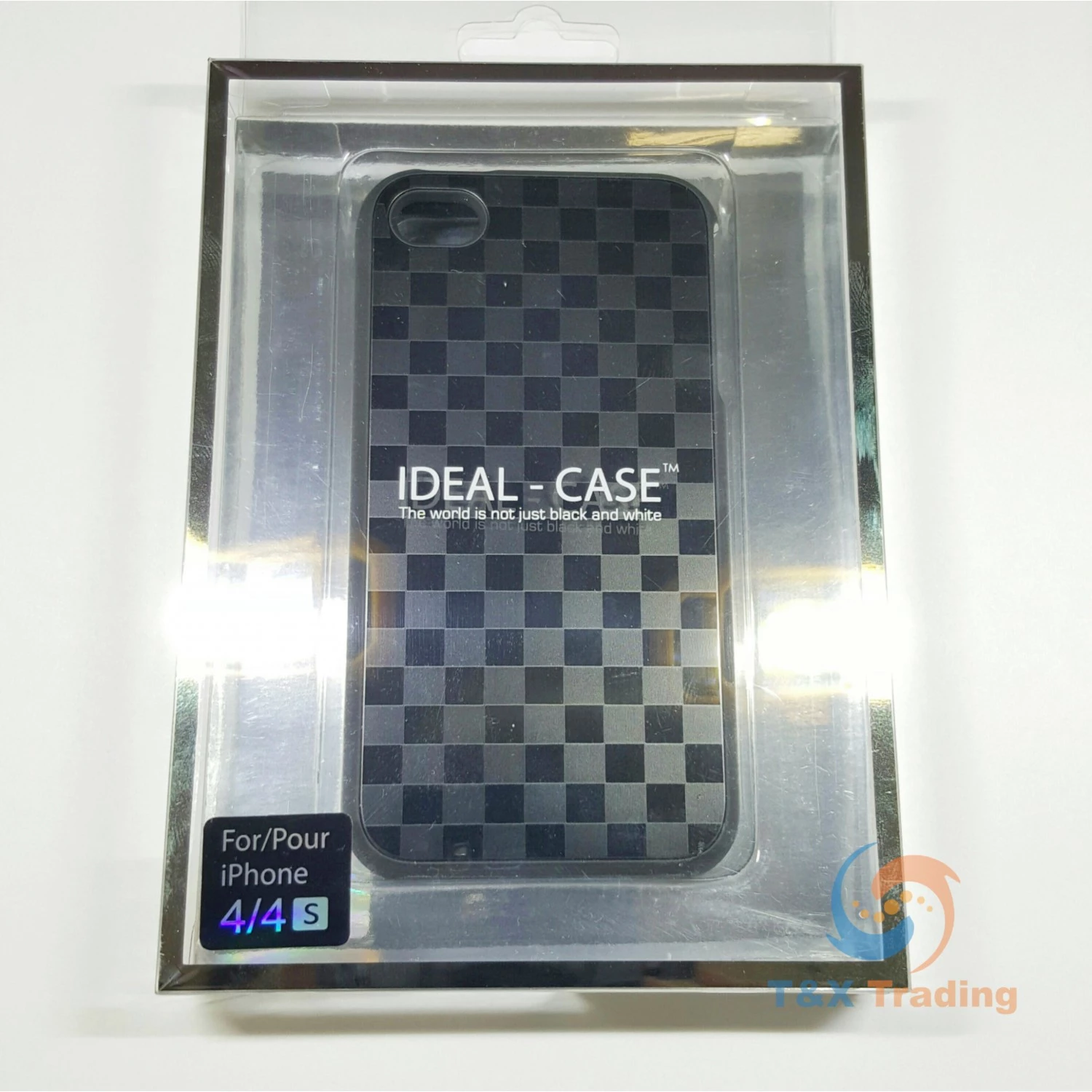 Apple iPhone 4 / 4S - Ideal-Case Rubber Rim Chessboard Edition Metallic Case