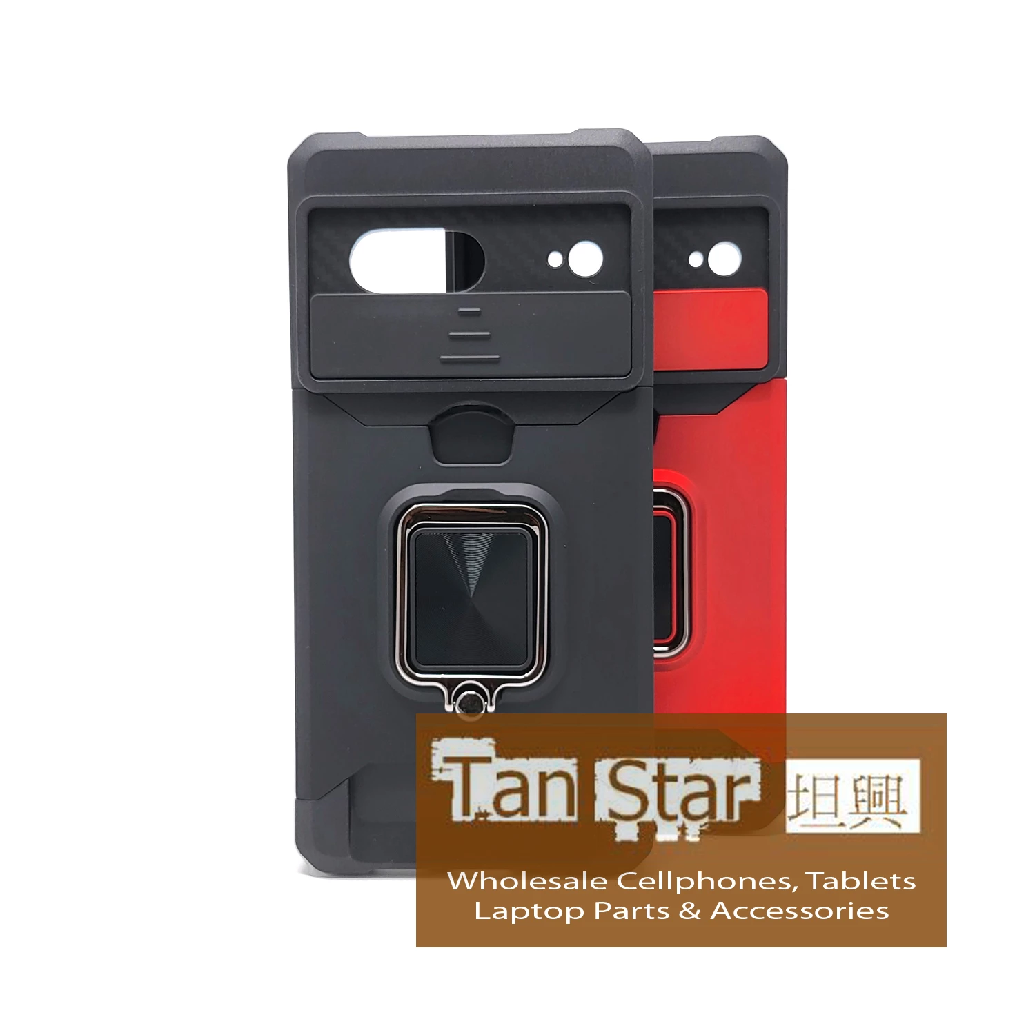 Google Pixel 7a - Secure Card Holder Magnet Enabled Case with Ring Kickstand