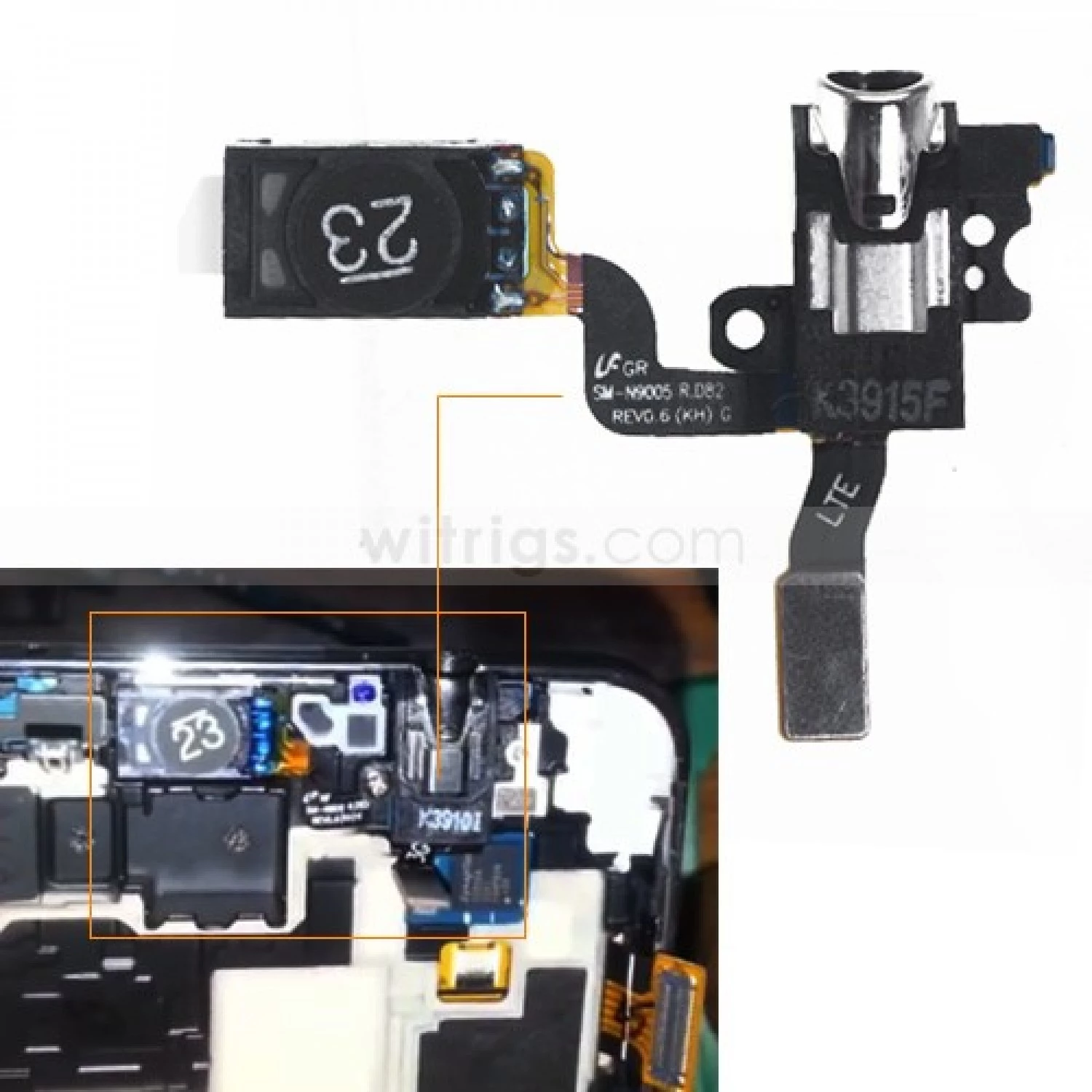 audio jack ear speaker flex for Samsung Note 3 N9000 N900 N9005