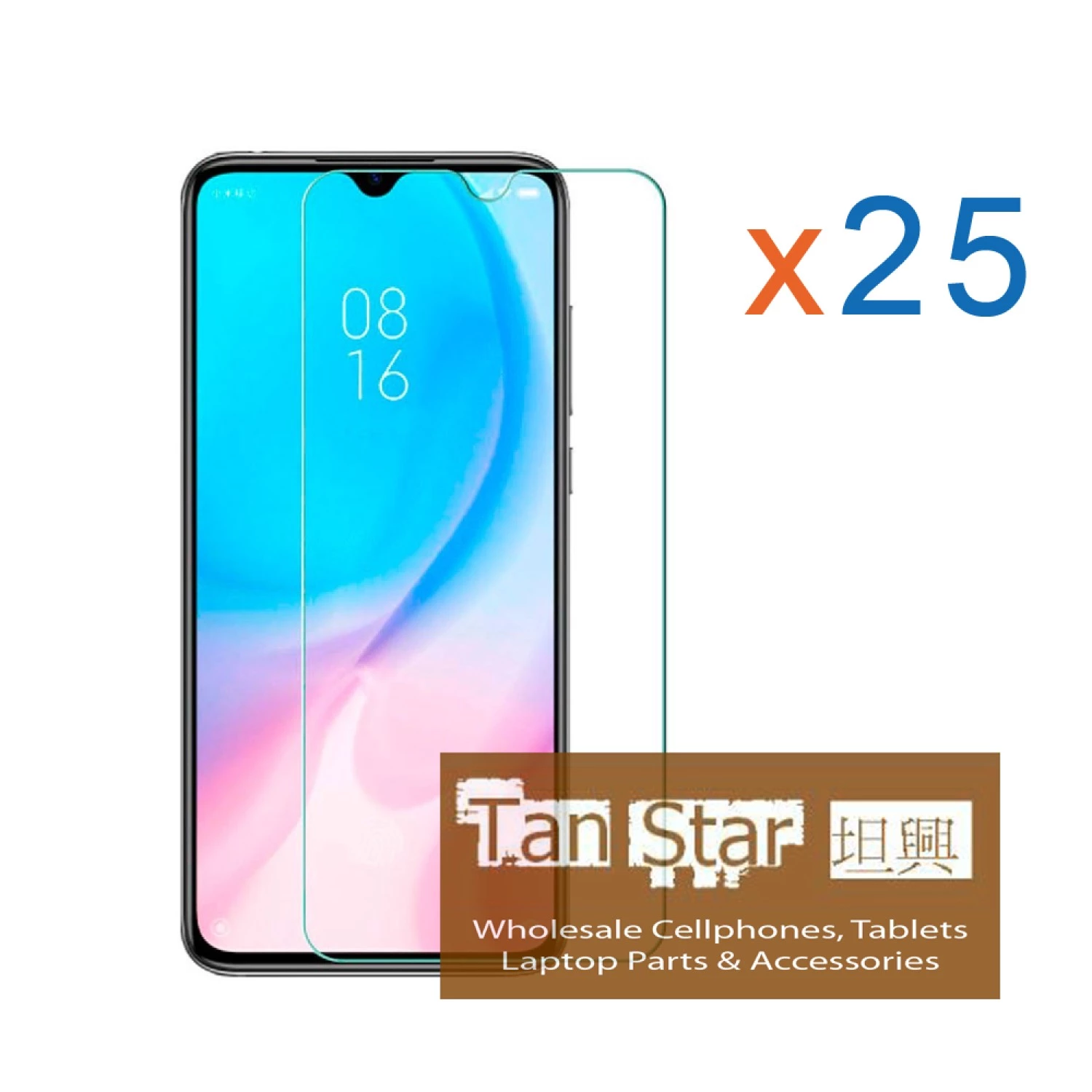 XiaoMi Mi 9 / Samsung A10 Bulk (25Pcs) Tempered Glass Screen Protector
