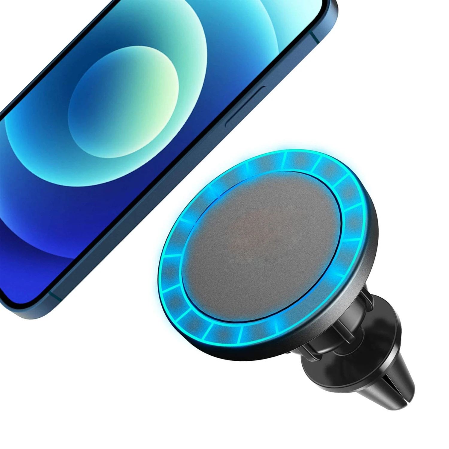 MAGSAFE Compatible Wireless Charger Heavy Duty Magnetic Car Air Vent Mount Holder