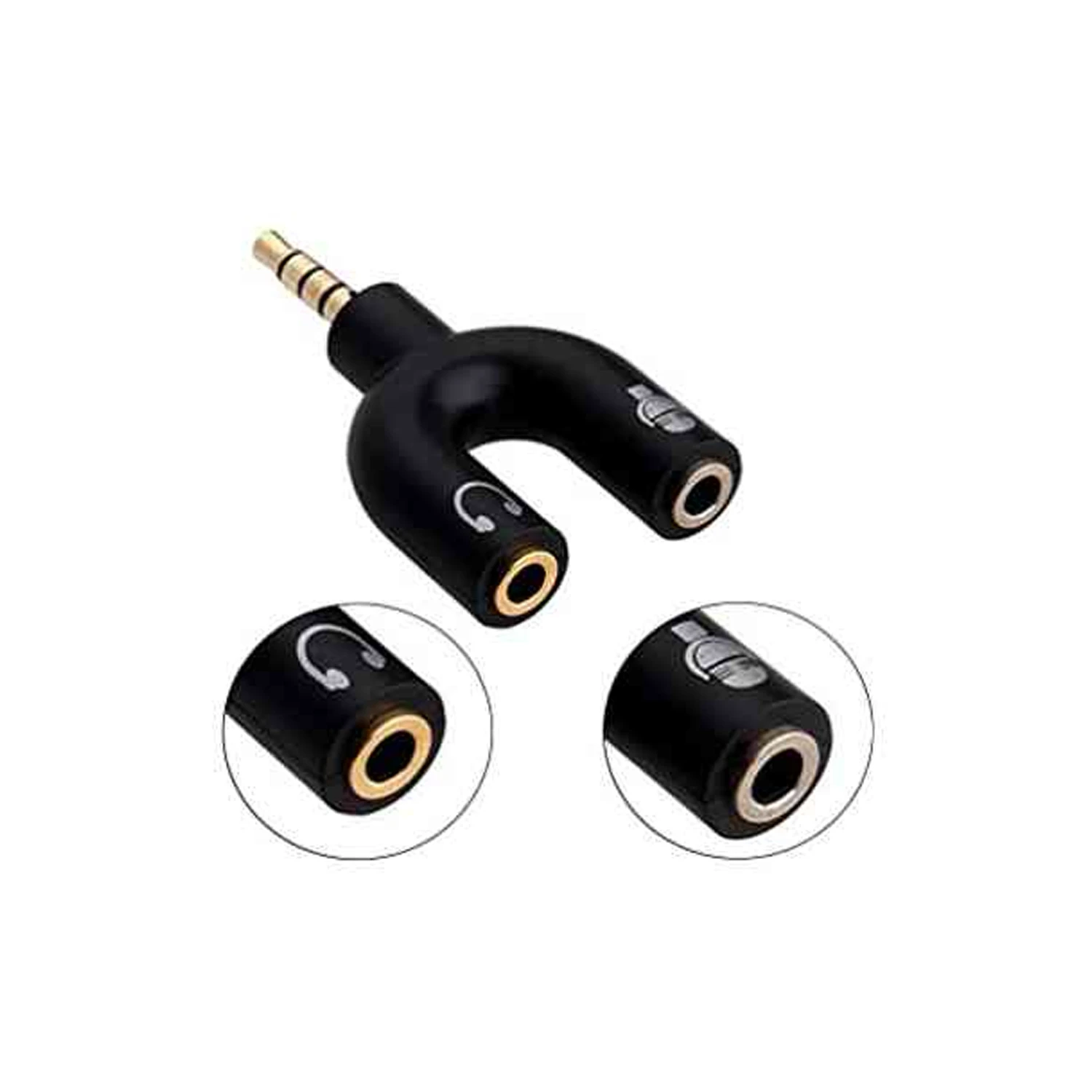Audio Microphone to 3mm Audio Jack AUX Splitter